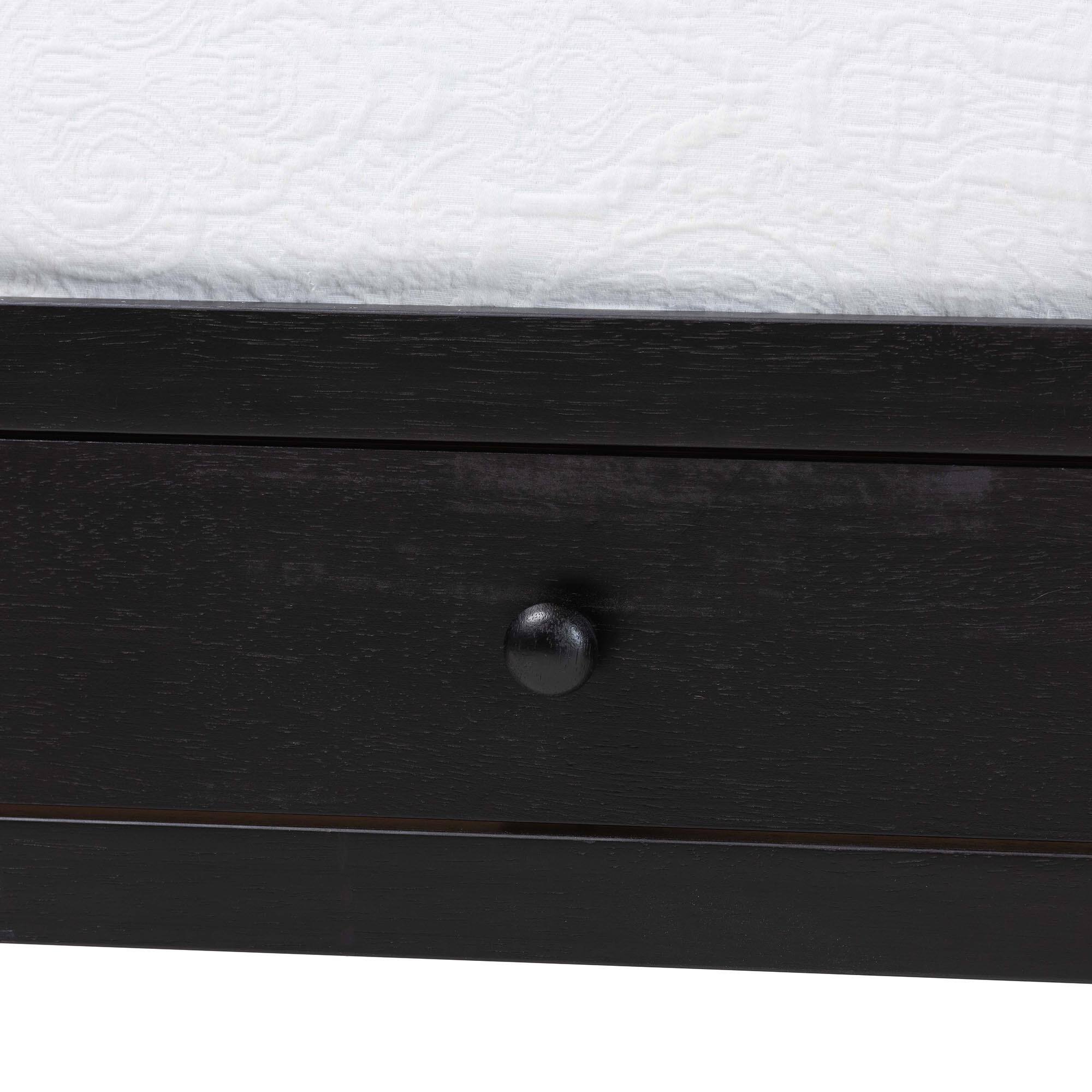 Alt View 4. Baxton Studio - Lucera 3-Drawer Daybed with Bobbin Frame, Full - Black.