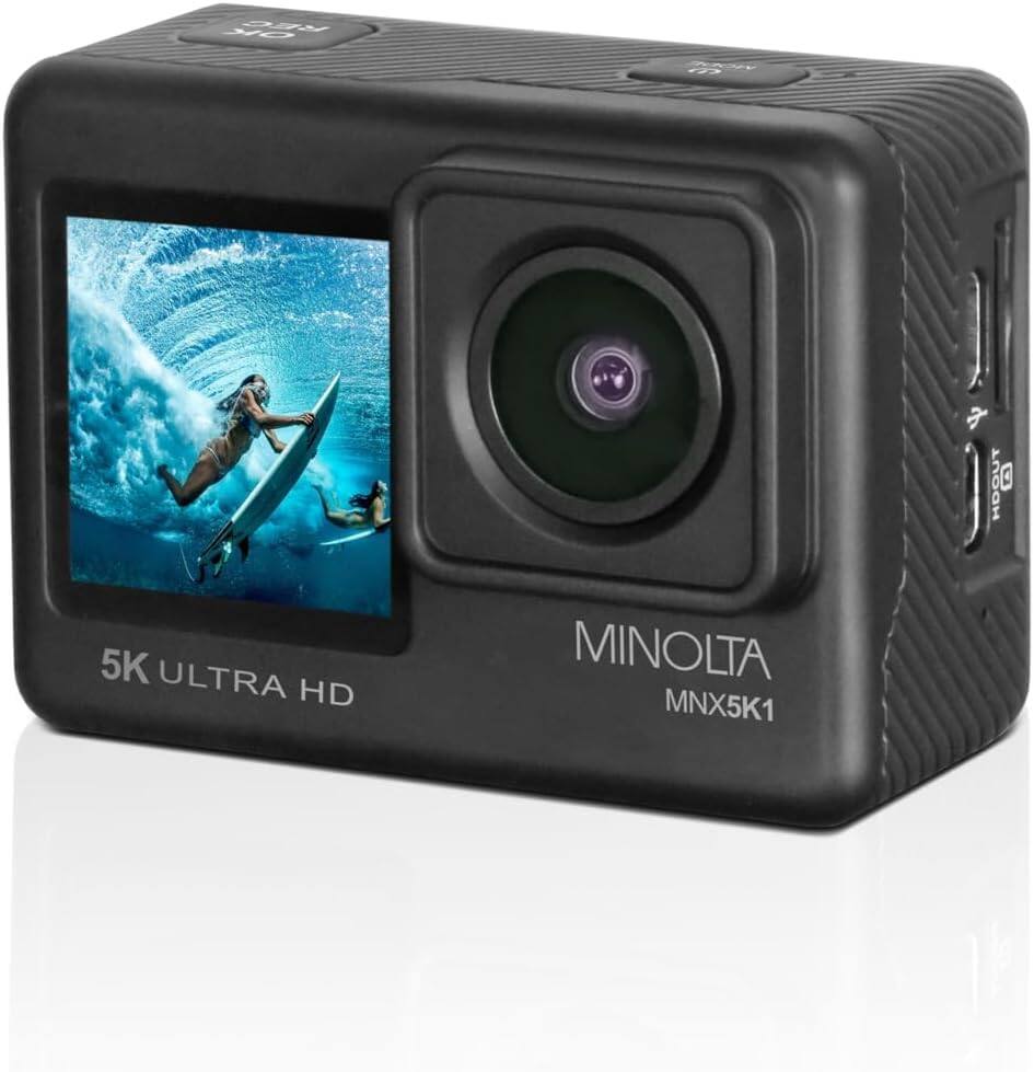 Minolta MNX5K1 5K Ultra HD, 24 MP Action Camera Kit, Waterproof