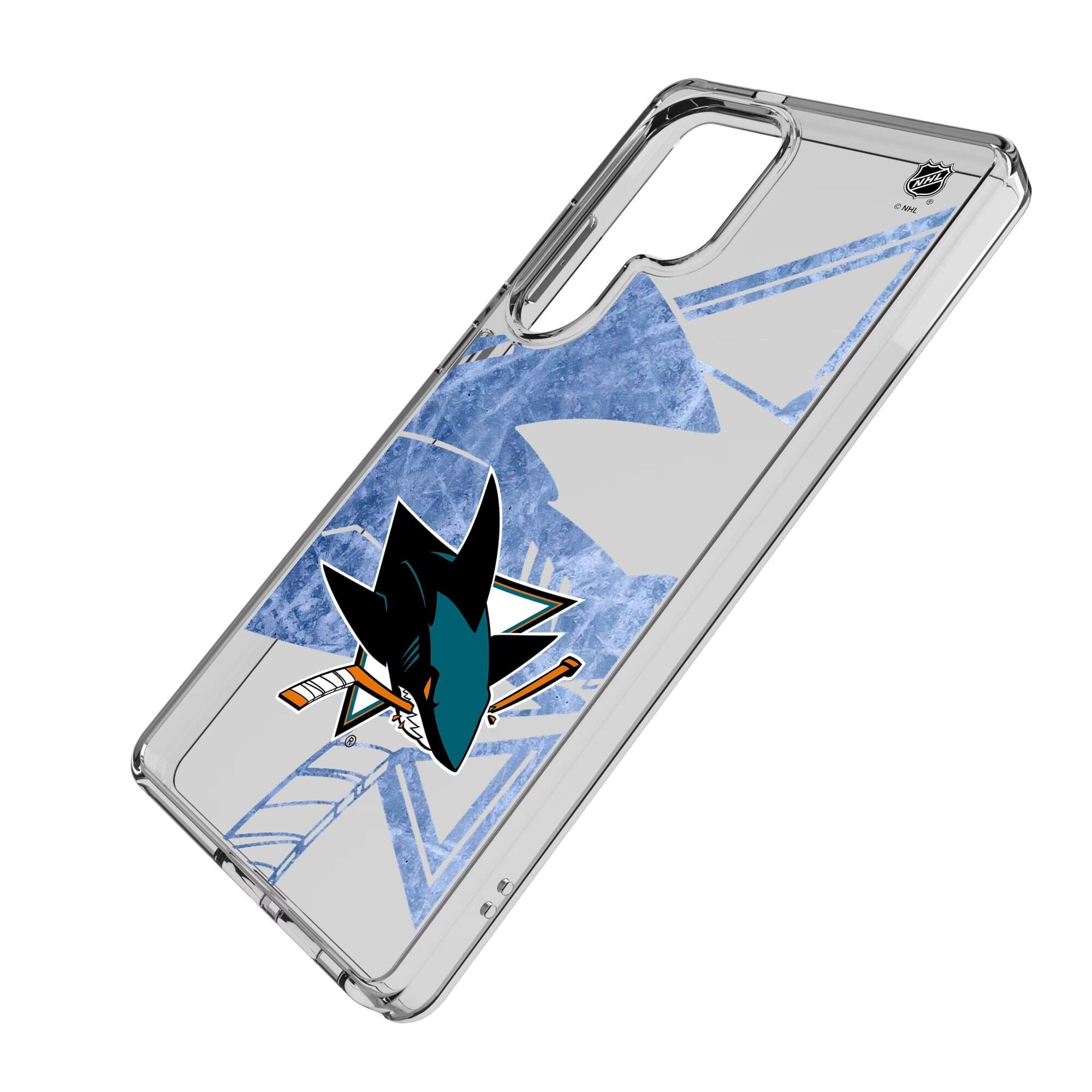 Alt View 1. Keyscaper - San Jose Sharks Galaxy Clear Ice Case - S25 - Multicolor.