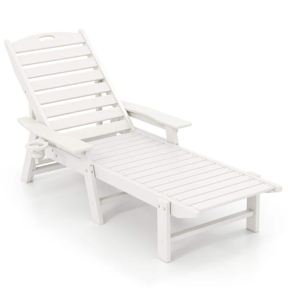 Kadyn - Lounge Chair Outdoor, Patio Lounge Chair,Patio Chaise Lounge Chair with 4 Position Backrest - White