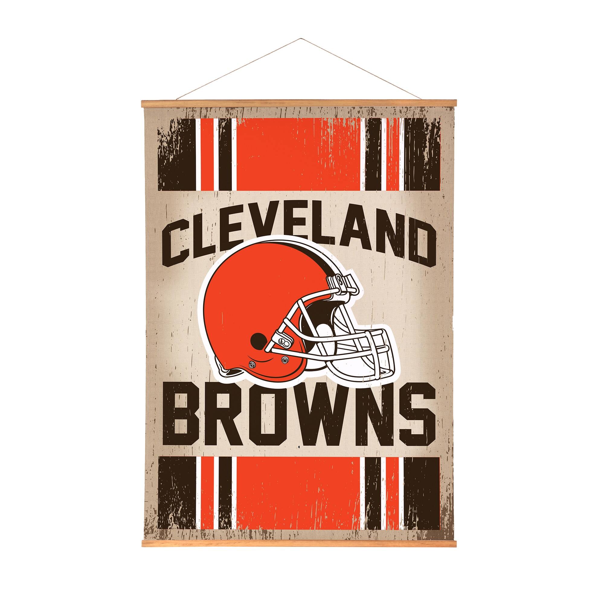 Evergreen Enterprises - Cleveland Browns 36" x 54" Large Canvas Wall Art Tapestry with Wood Frame - Multicolor