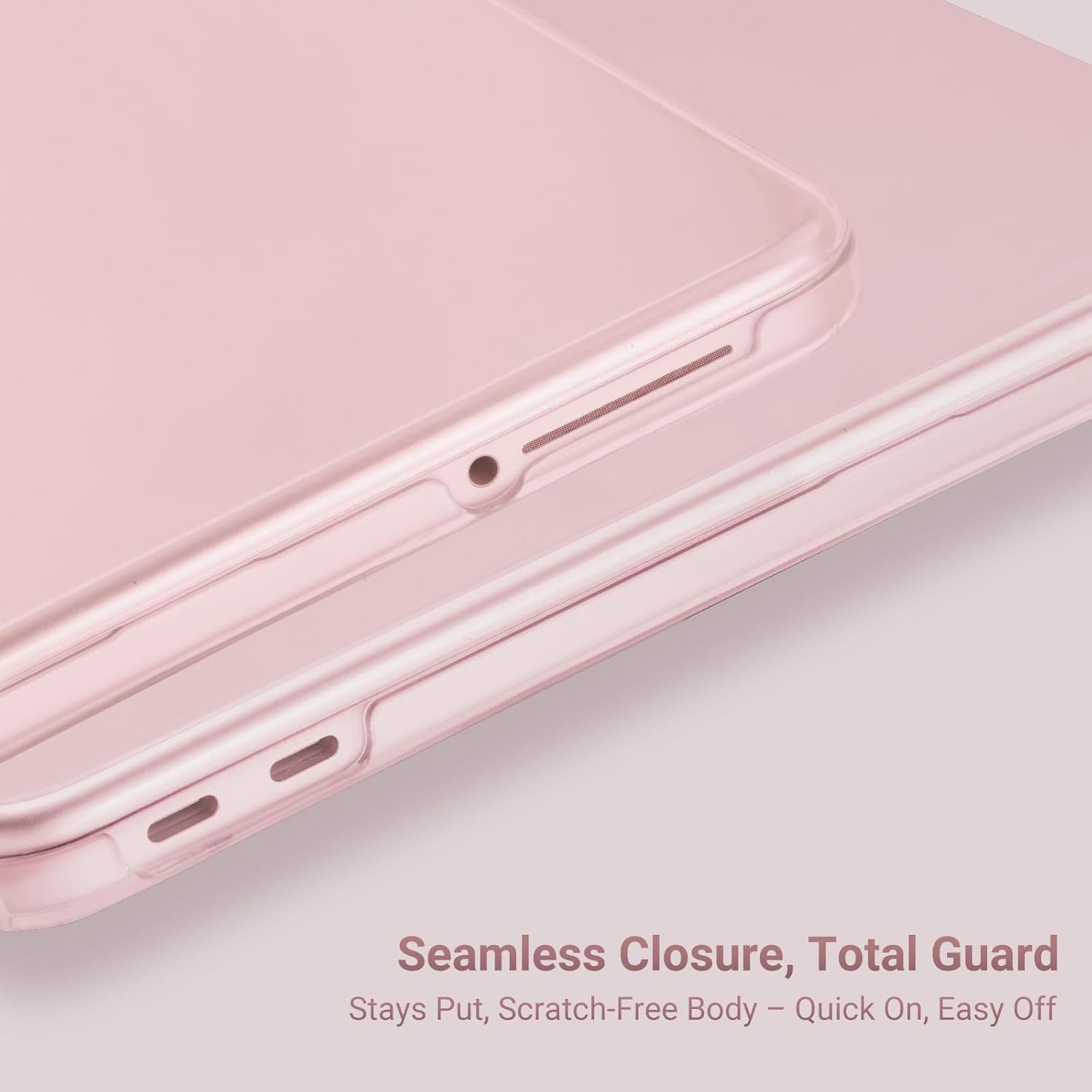 Seamless Closure, Total Guard  
Stays Put, Scratch-Free Body – Quick On, Easy Off