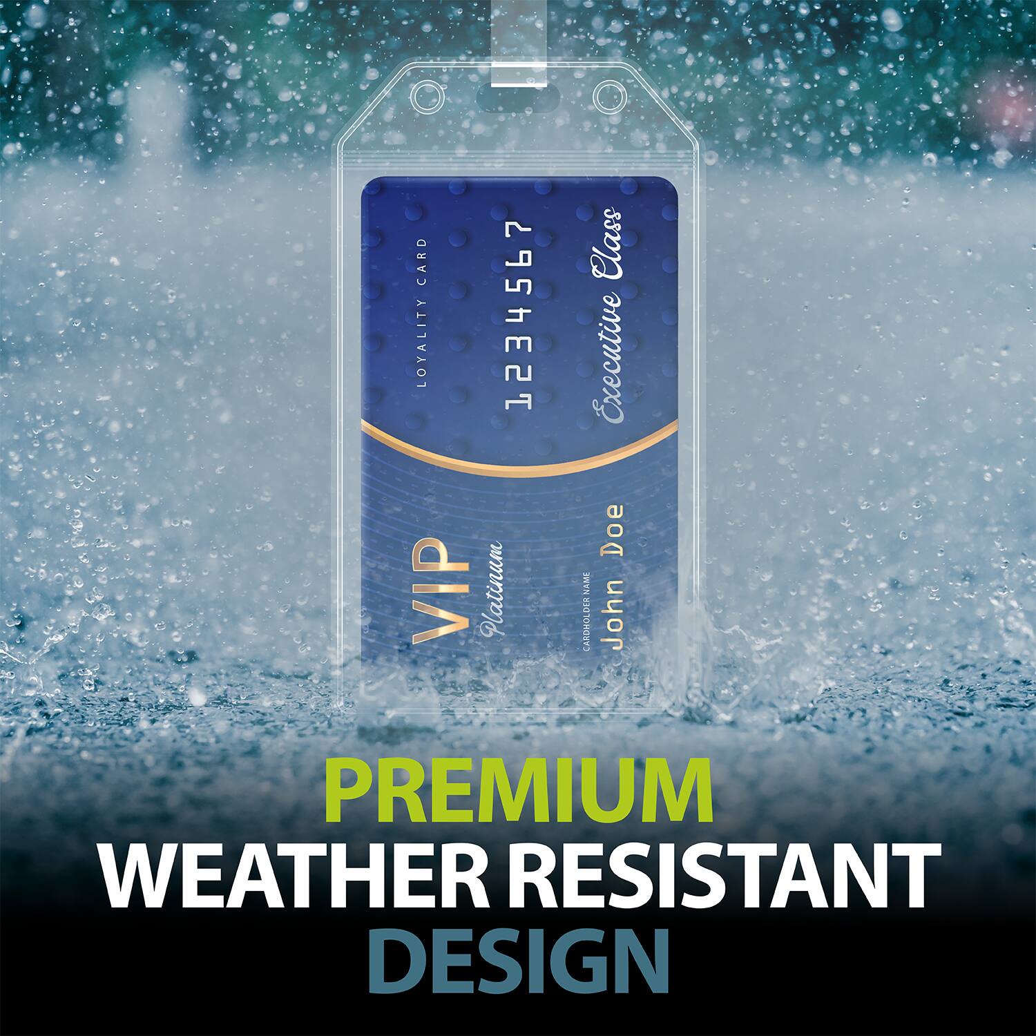 CARD LOYALITY 1234567 VIP Platinum Class Executive Doe John PREMIUM WEATHER RESISTANT DESIGN
