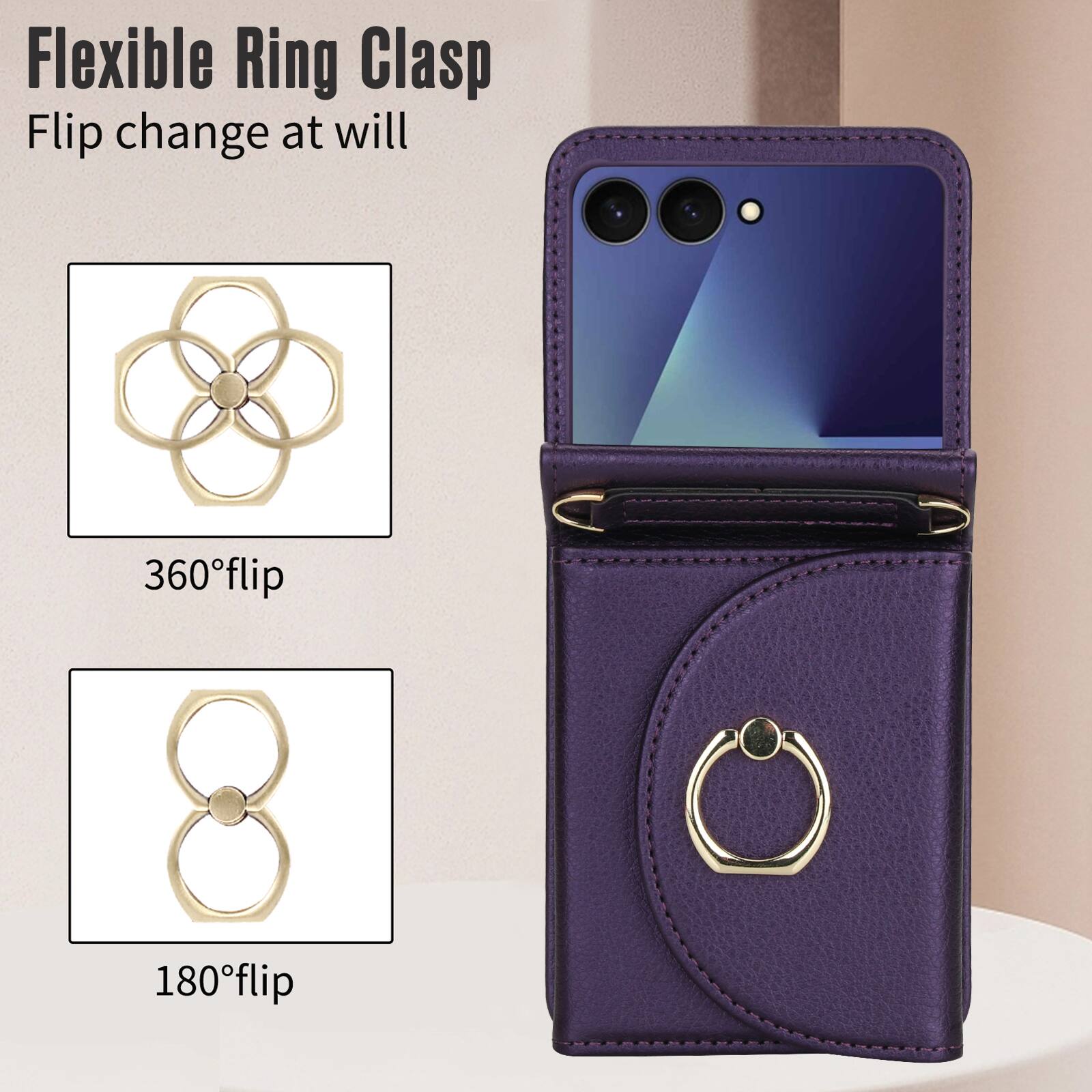 Flexible Ring Clasp  
Flip change at will  
360° flip  
180° flip