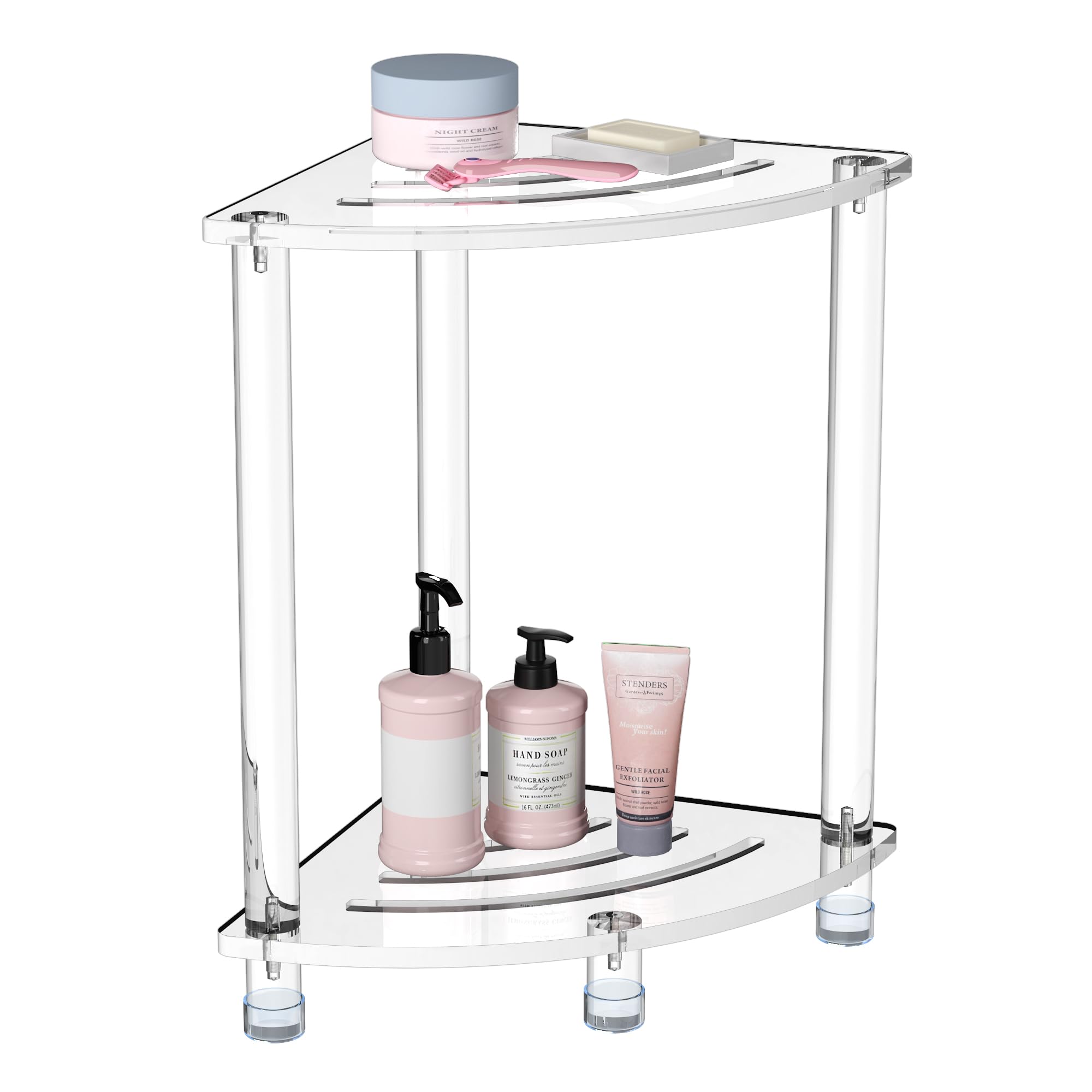 JETRANSPORT - Corner Shower Stool For Inside Clear Small Bench Shaving Seating Waterproof Heavy Duty Assemble Modern (clear - Clear 11.81"D x 11.81"W x 18.11"H
