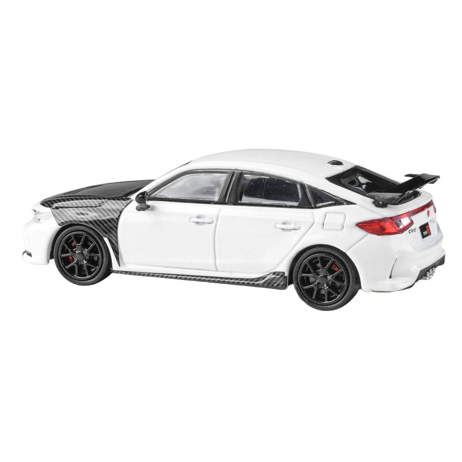 Alt View 1. Paragon - 2025 Honda Civic Type R FL5 White with Carbon Hood and Accents 1/64 Diecast Model Car by Paragon Models.
