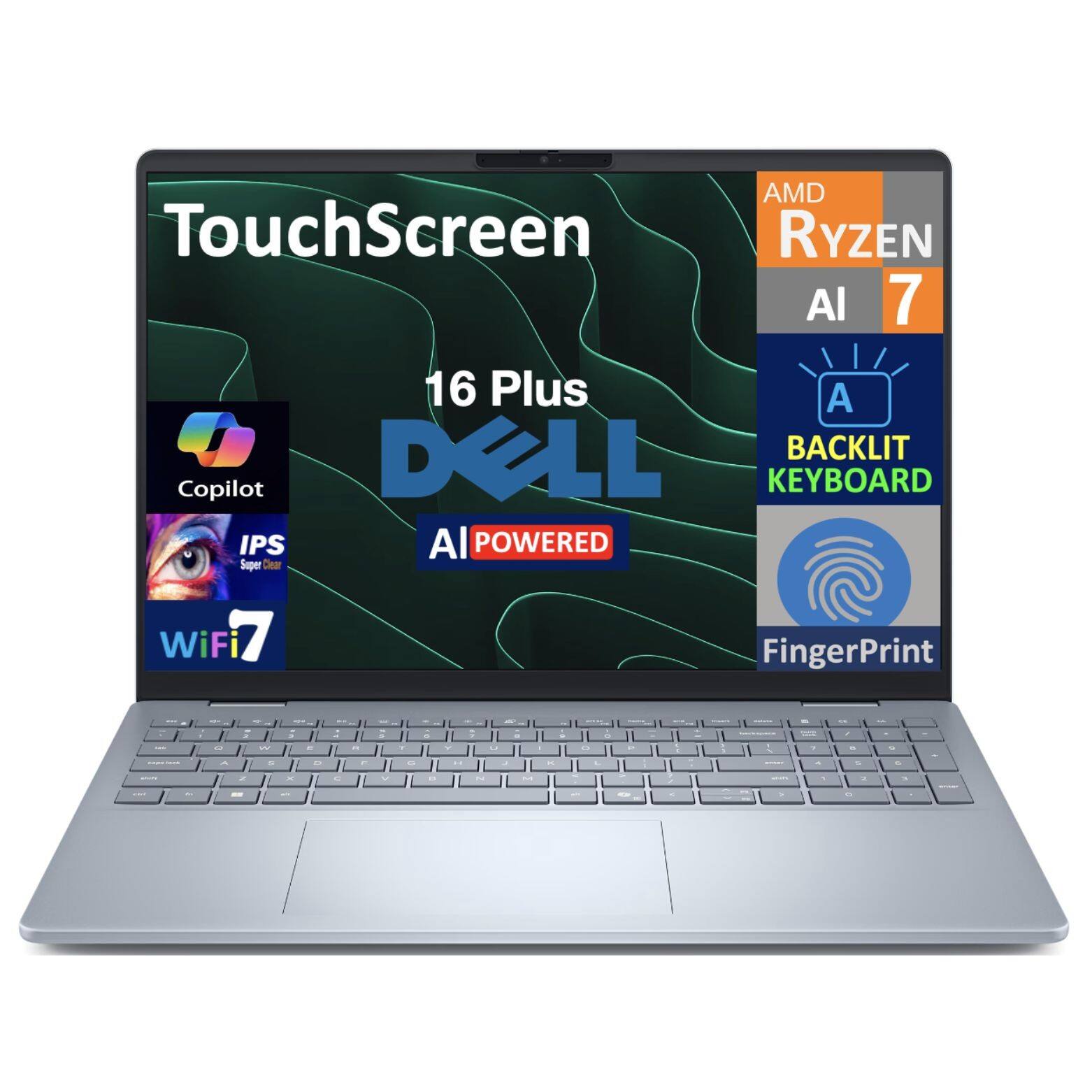 AMD TouchScreen RYZEN AI 7 16 Plus A DOLL BACKLIT Copilot KEYBOARD IPS AI POWERED Super Dear WiFi 77 FingerPrint