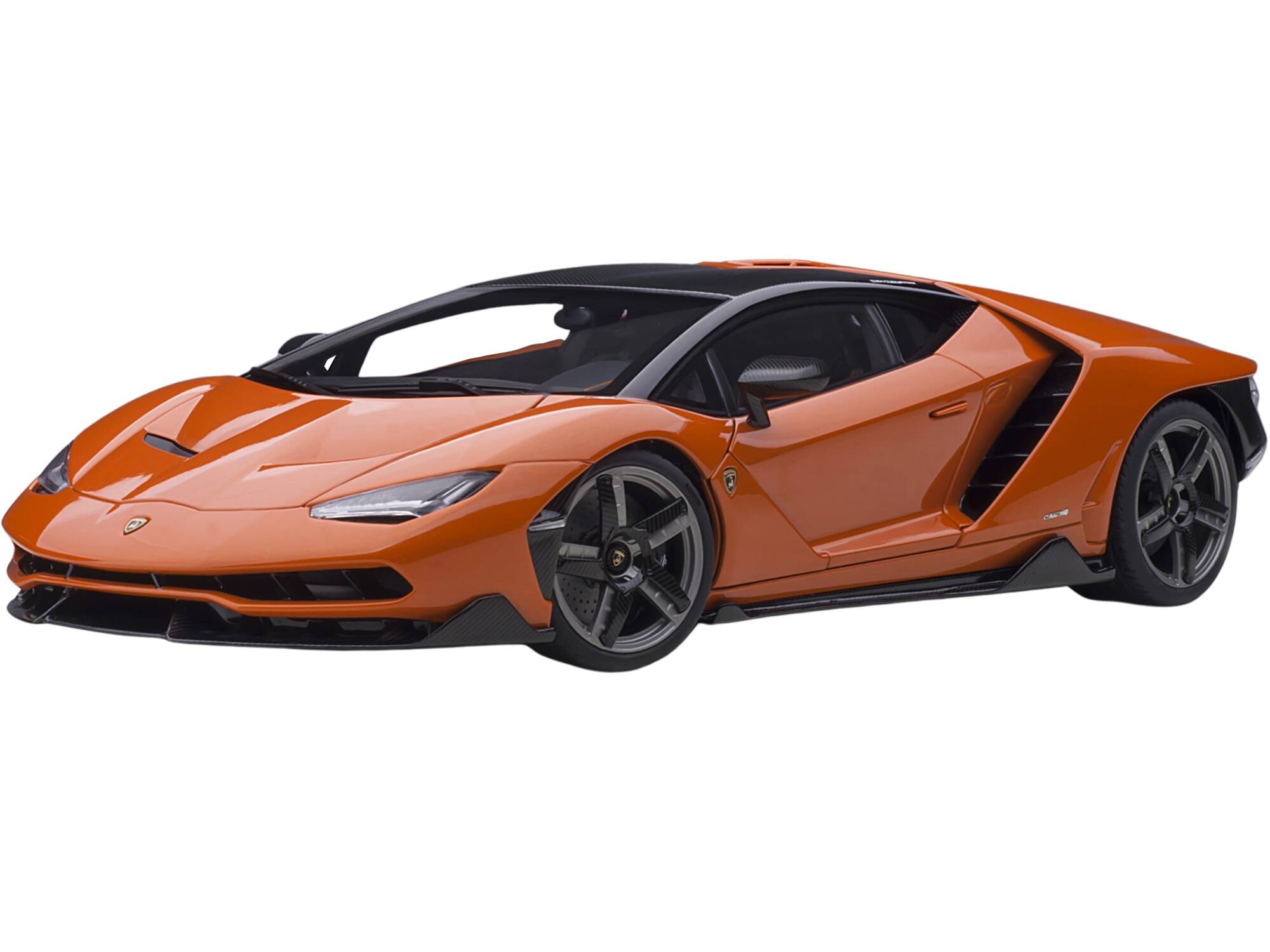 Front. Autoart - Lamborghini Centenario Arancio Argos / Pearl Orange with Carbon Top 1/18 Model Car by Autoart.