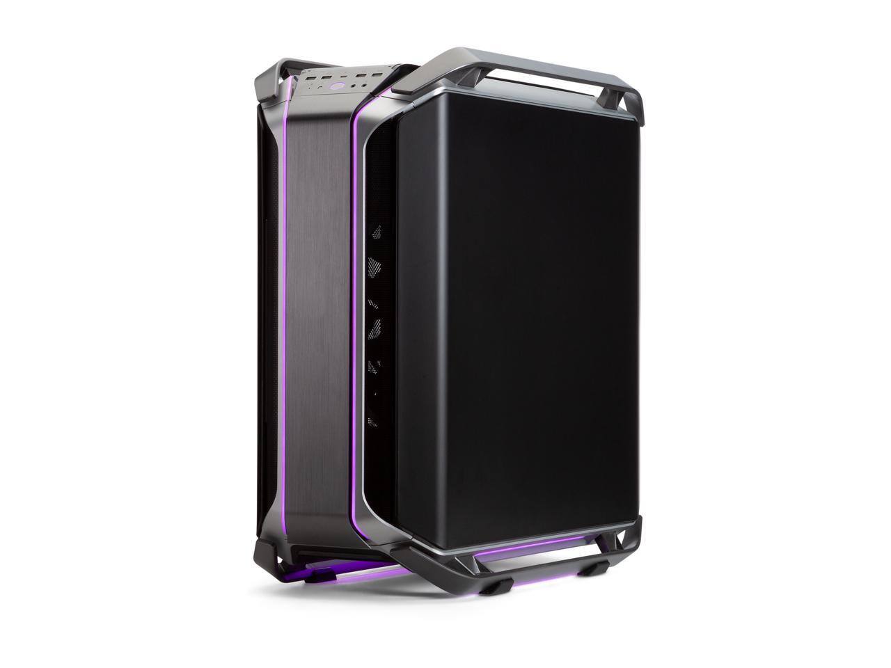 Alt View 5. Cooler Master - Cooler Master COSMOS C700M with ARGB Lighting, Aluminum Panels, a Riser Cable, and Curved Tempered Glass - Black.