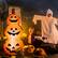 Alt View 11. Costway - 5 Ft Halloween Inflatable 3-Pumpkin Stack Blow Up Pumpkin Ghost Yard Decoration - Orange.