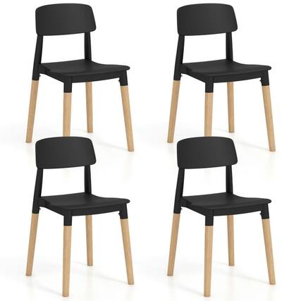 Front. Kadyn - Dining Chairs, Kitchen Chairs Trattoria Chairs,Modern Dining Side Chairs Set of 4 with Ergonomic Backrest - Black.