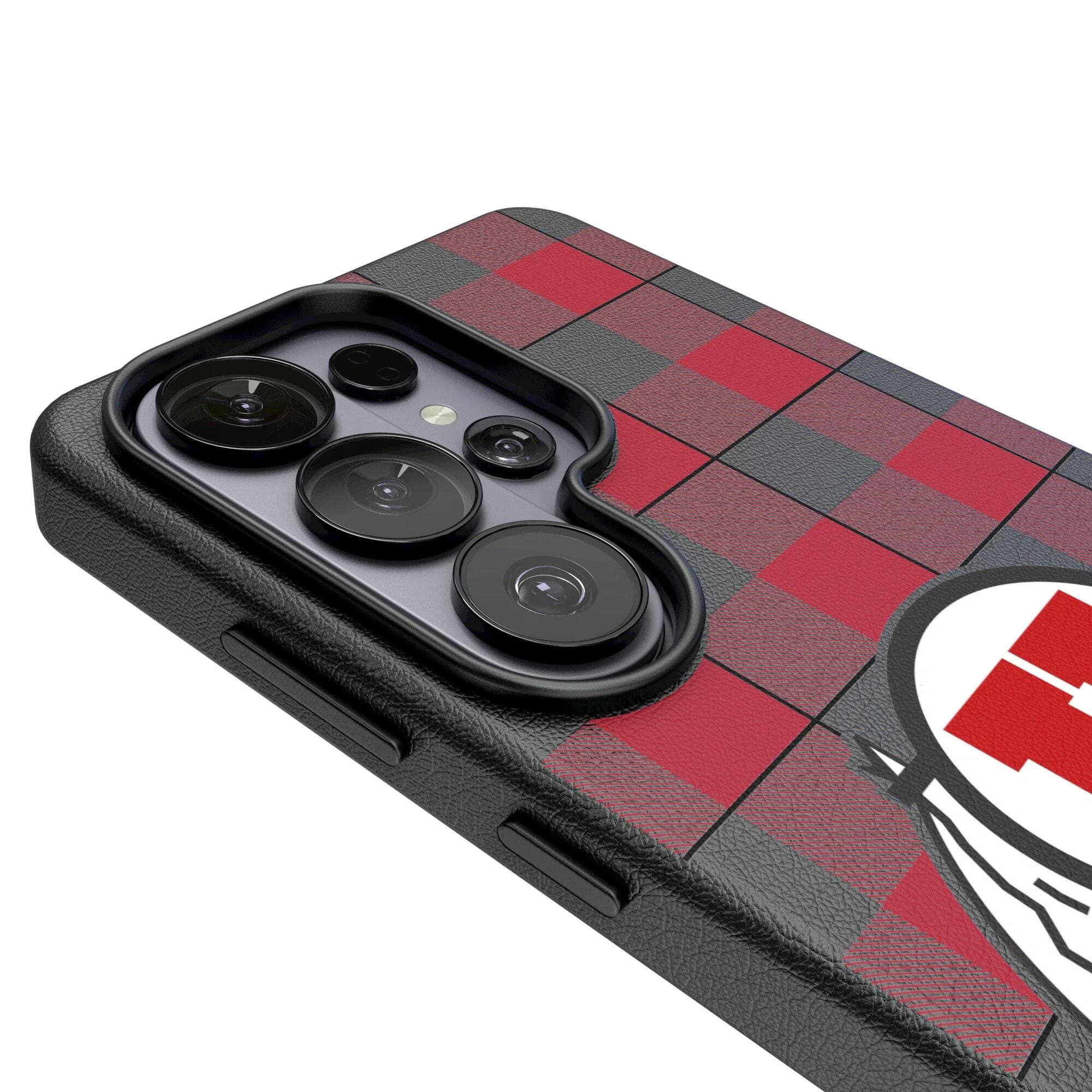 Alt View 2. Keyscaper - Utah Utes Plaid Galaxy Magnetic Bump Case - S24 - Black.