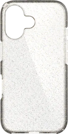 Front. AT&T - AT&T Essentials Edge Pro Case - iPhone 16 - Clear Glitter.