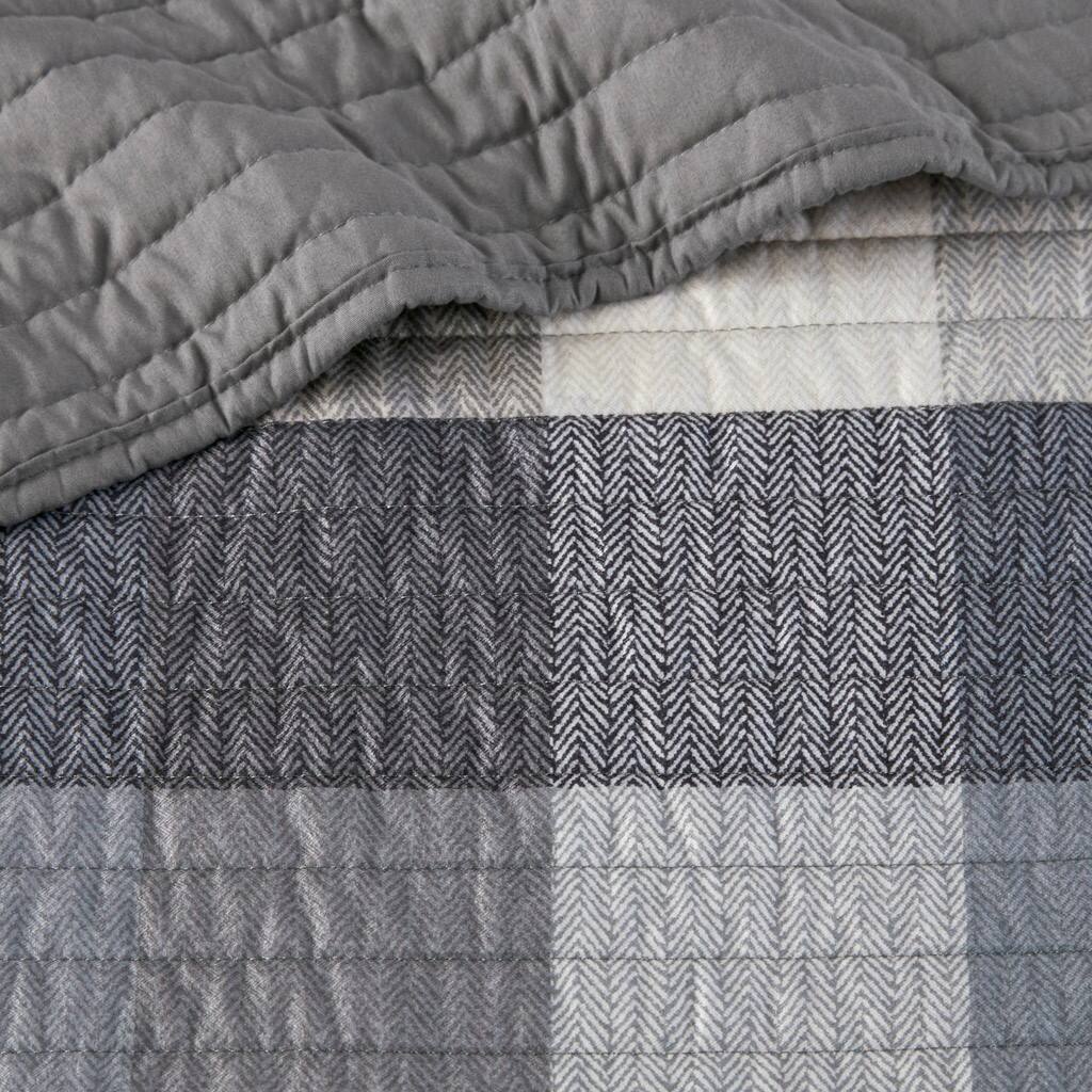 Alt View 5. Gracie Mills - Gracie Mills Donner 6 Piece Reversible Plaid Daybed Cover Set - Grey.