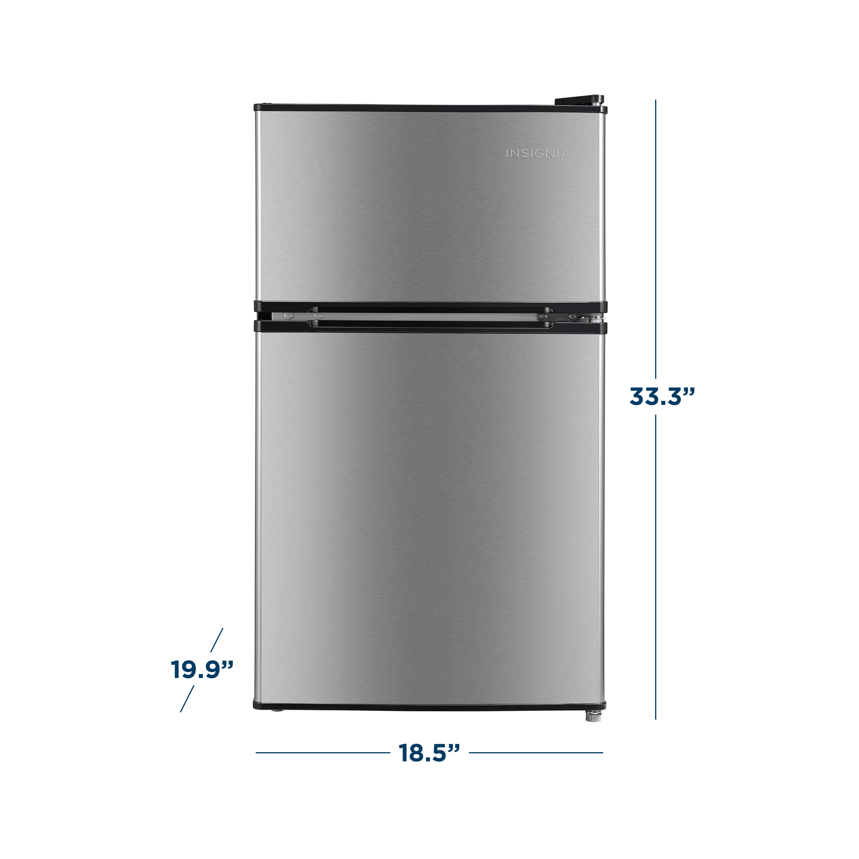 Alt View 4. Insignia™ - 3.1 Cu. Ft. Mini Fridge with Top Freezer and ENERGY STAR Certification - Stainless Steel Look.