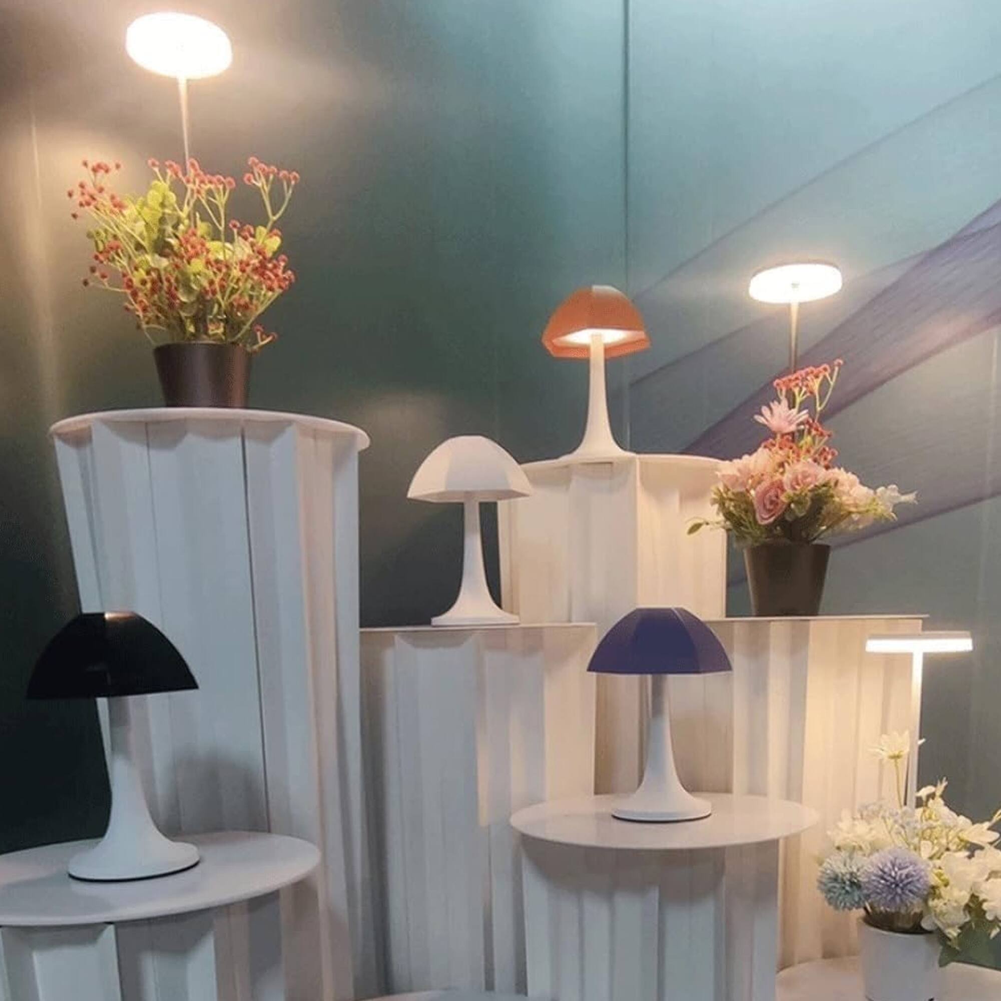 Alt View 5. YONWAY - Mushroom Decorative Light, Small Umbrella Rechargeable Touch Dimmable Light for Bedroom, Living Room.