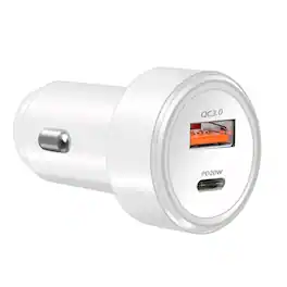 Kitcheniva - Dual-Port USB C Car Charger 30W White