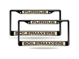 Rico Industries - Purdue Boilermakers Black Metal Laser Cut License Plate Frame - Set of 2 Frames - Multi