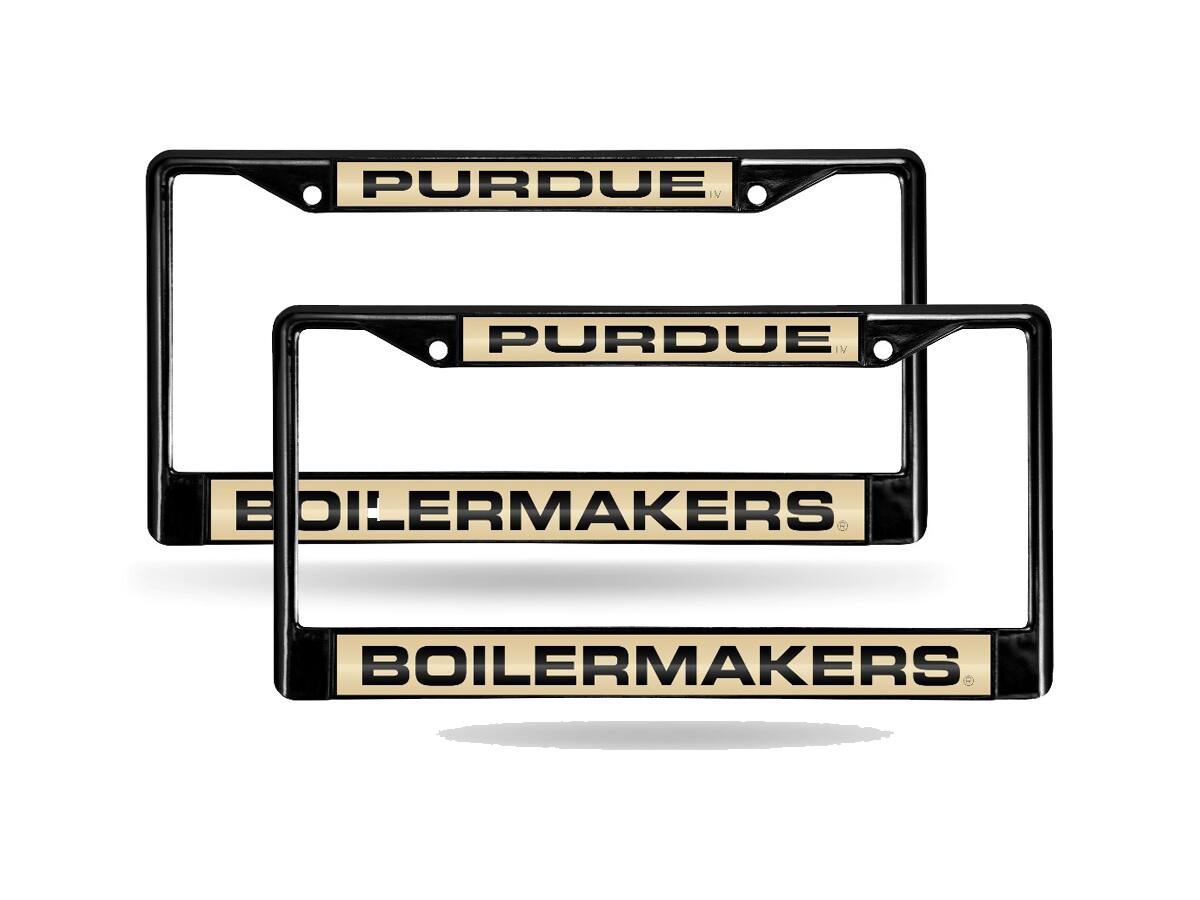 Purdue Boilermakers Black Metal Laser Cut License Plate Frame - Set of 2 Frames