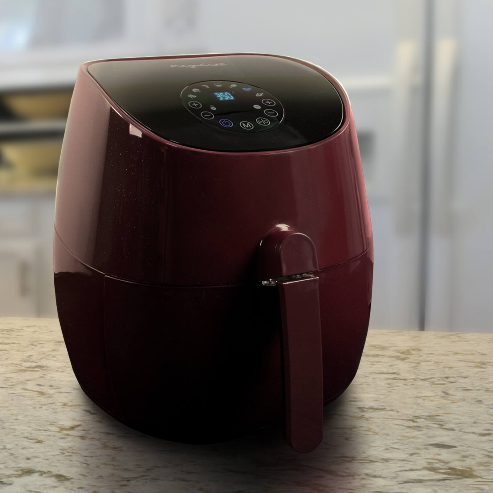 Alt View 8. MegaChef - MegaChef 3.5 Quart Airfryer And Multicooker With 7 Pre-Programmed Settings in Burgundy - Burgundy.