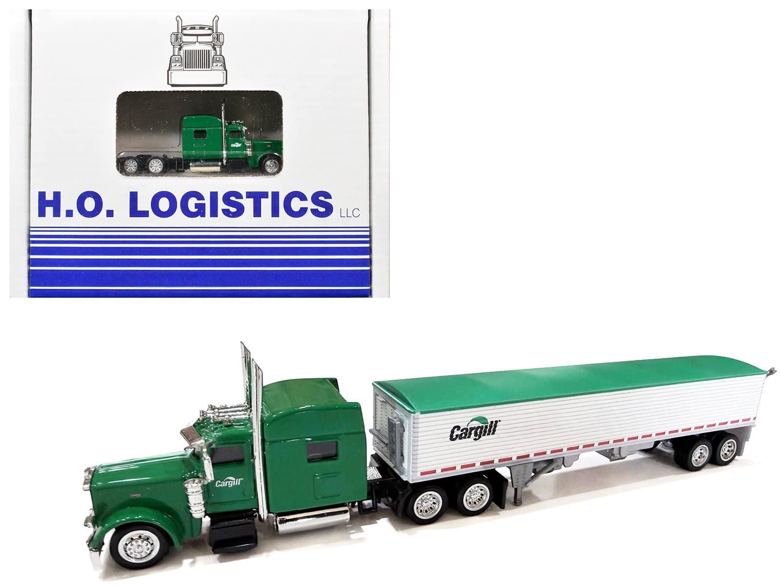 HO Logistics Replicas - Peterbilt 389 Truck w/Sleeper Cab Green & Covered Trailer White w/Green Tarp Set 1/87 Plastic Model Car by HO Logistics price history on PriceWatchPro