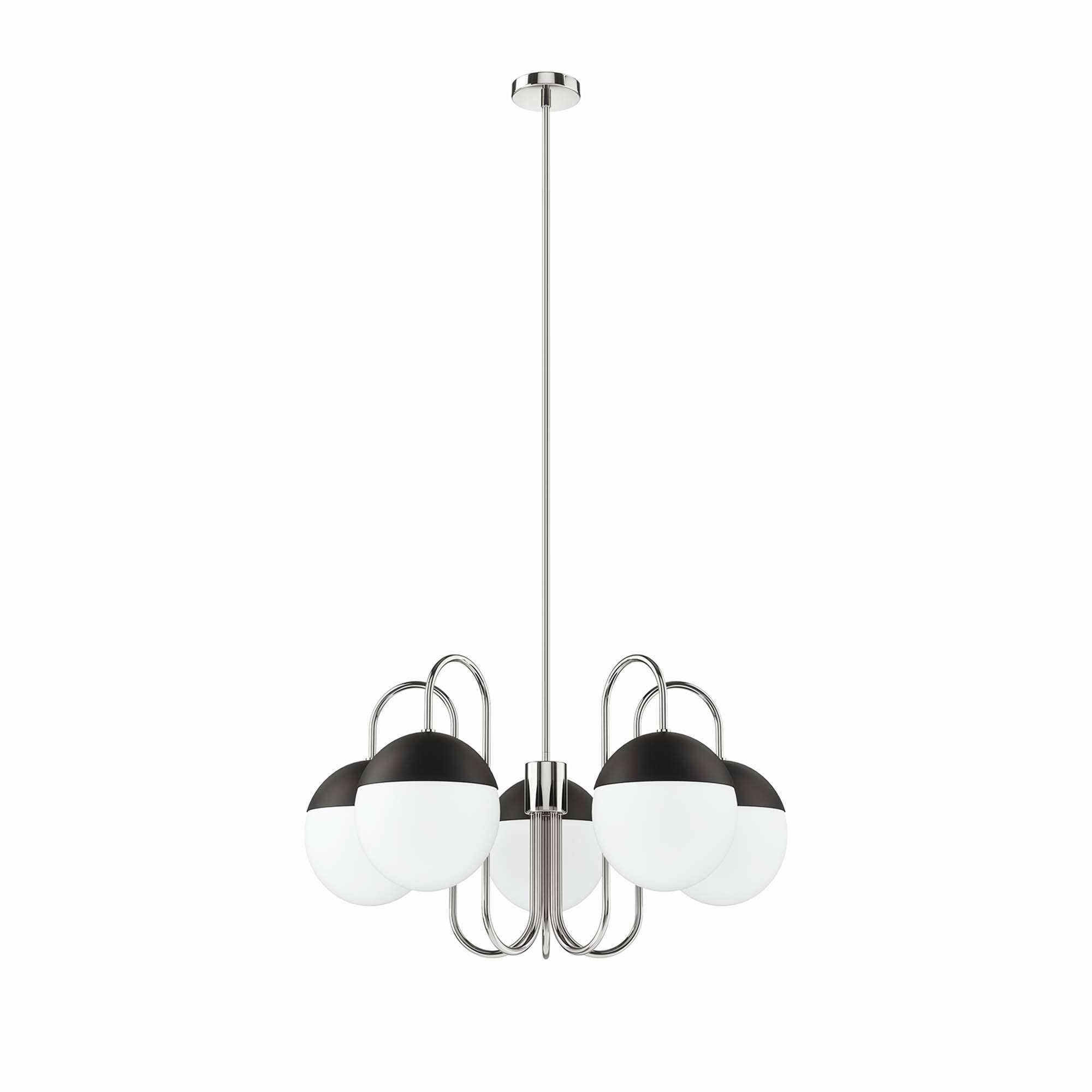Angle. Modway - Stellar 5-Light Chandelier by Modway - Opal Polished Nickel.