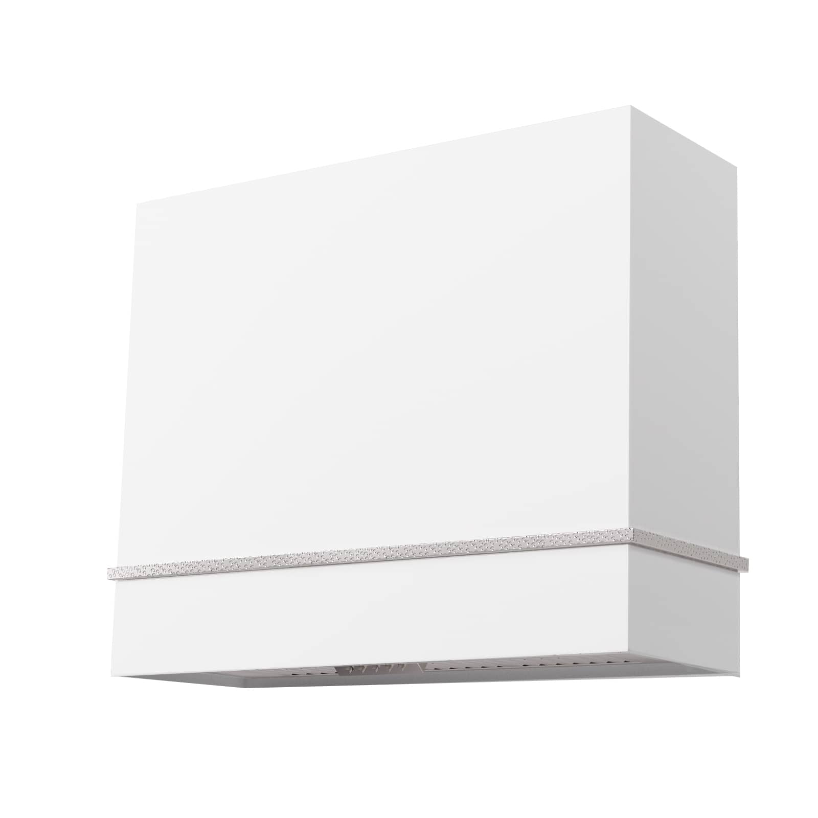 Akicon - 36 inches - Externally Vented - Wall Range Hood - White with Nickel