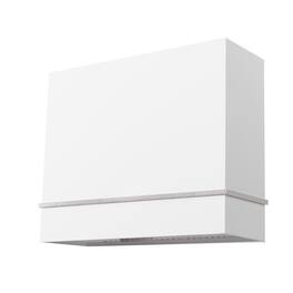 Akicon - 36 inches - Externally Vented - Wall Range Hood - White with Nickel