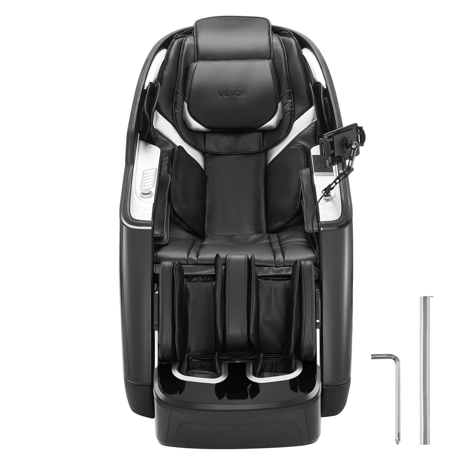Alt View 5. VEVOR - Dual-Core 4D+3D Full Body Massage Chair,  with Extended SL Track, Deep Yoga Stretch, Electric Extendable Footrest, TFT - Black.