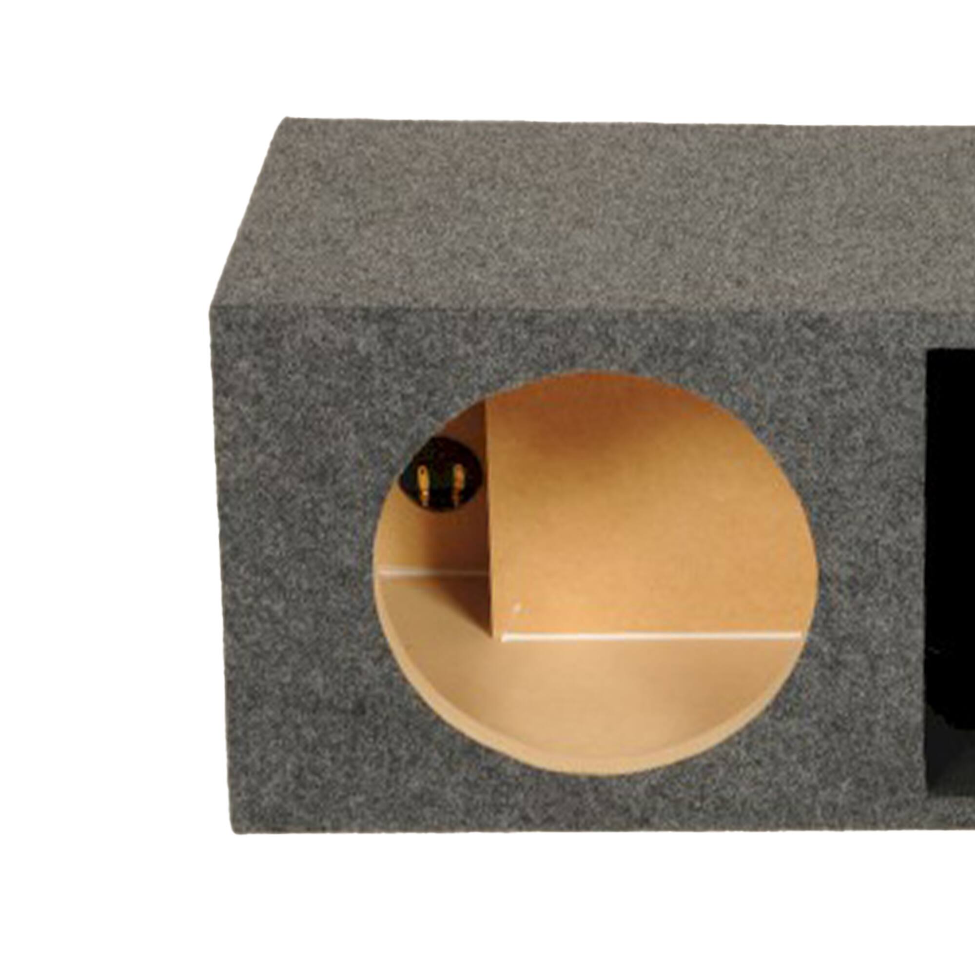 Alt View 3. QPower - Q Power 2 Hole 10-Inch Vented Heavy Duty Subwoofer Enclosure, Charcoal Grey - CHARCOAL GREY.