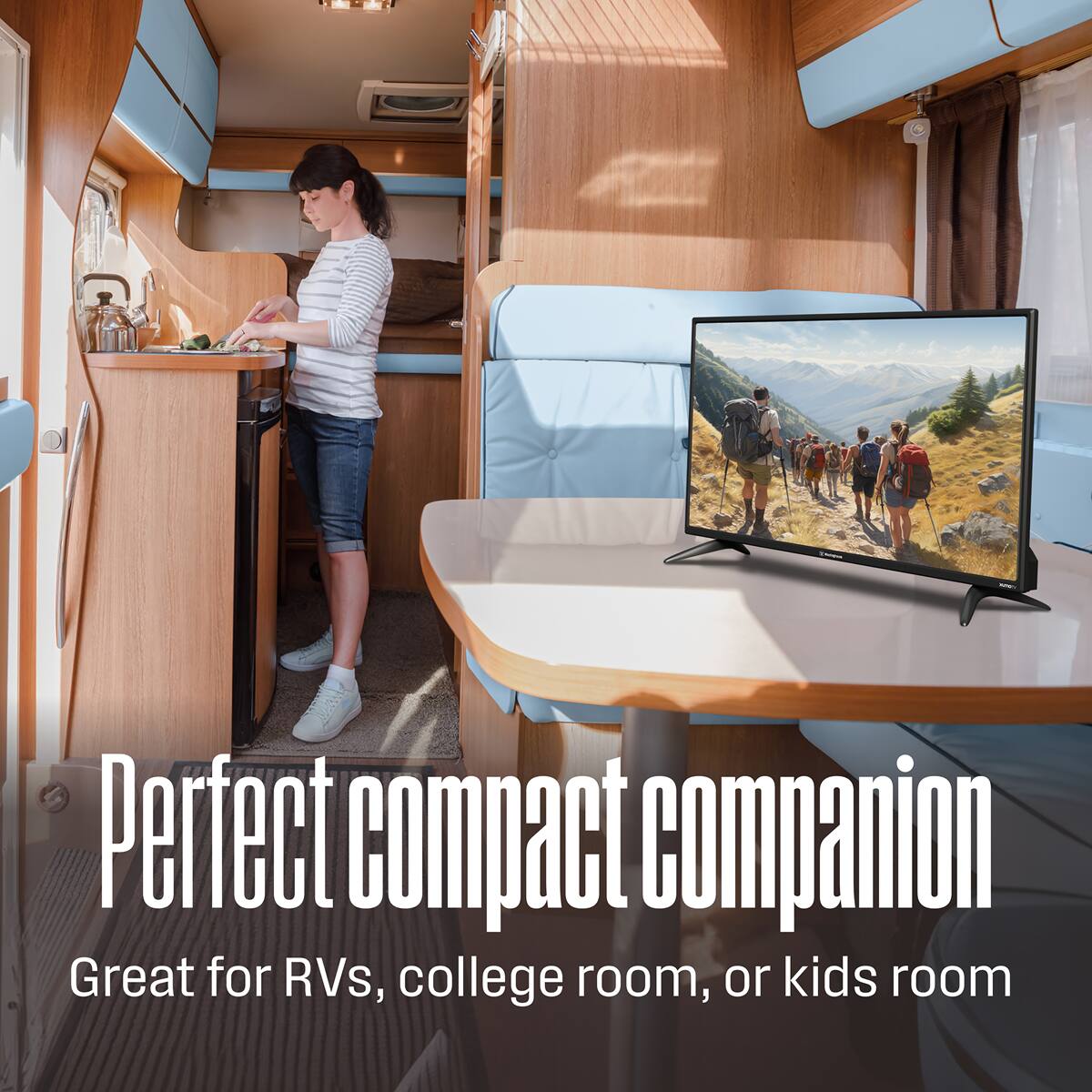 Perfect compact companion  
Great for RVs, college room, or kids room