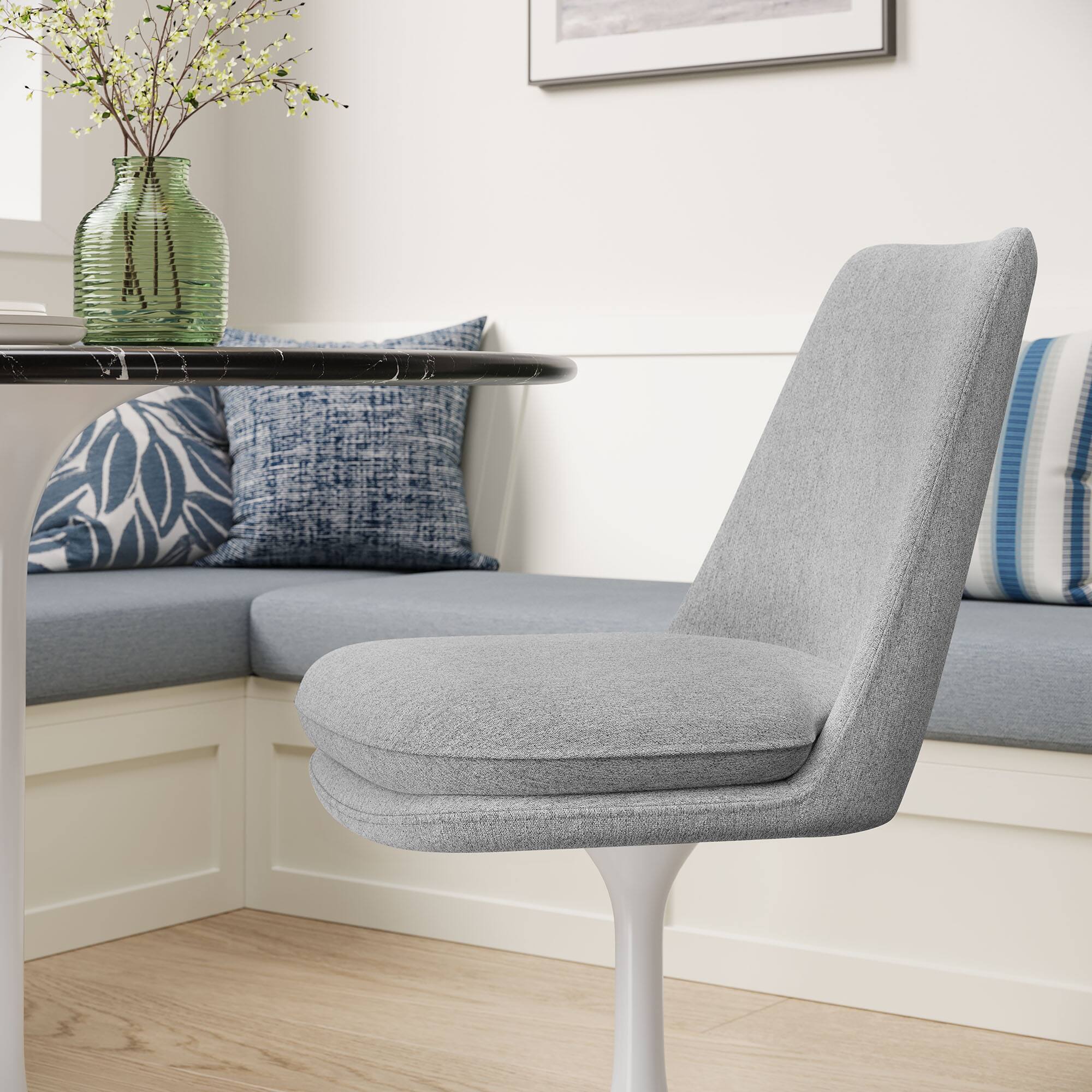 Alt View 5. Modway - Lippa Swivel Dining Upholstered Side Chair by Modway - Gray.