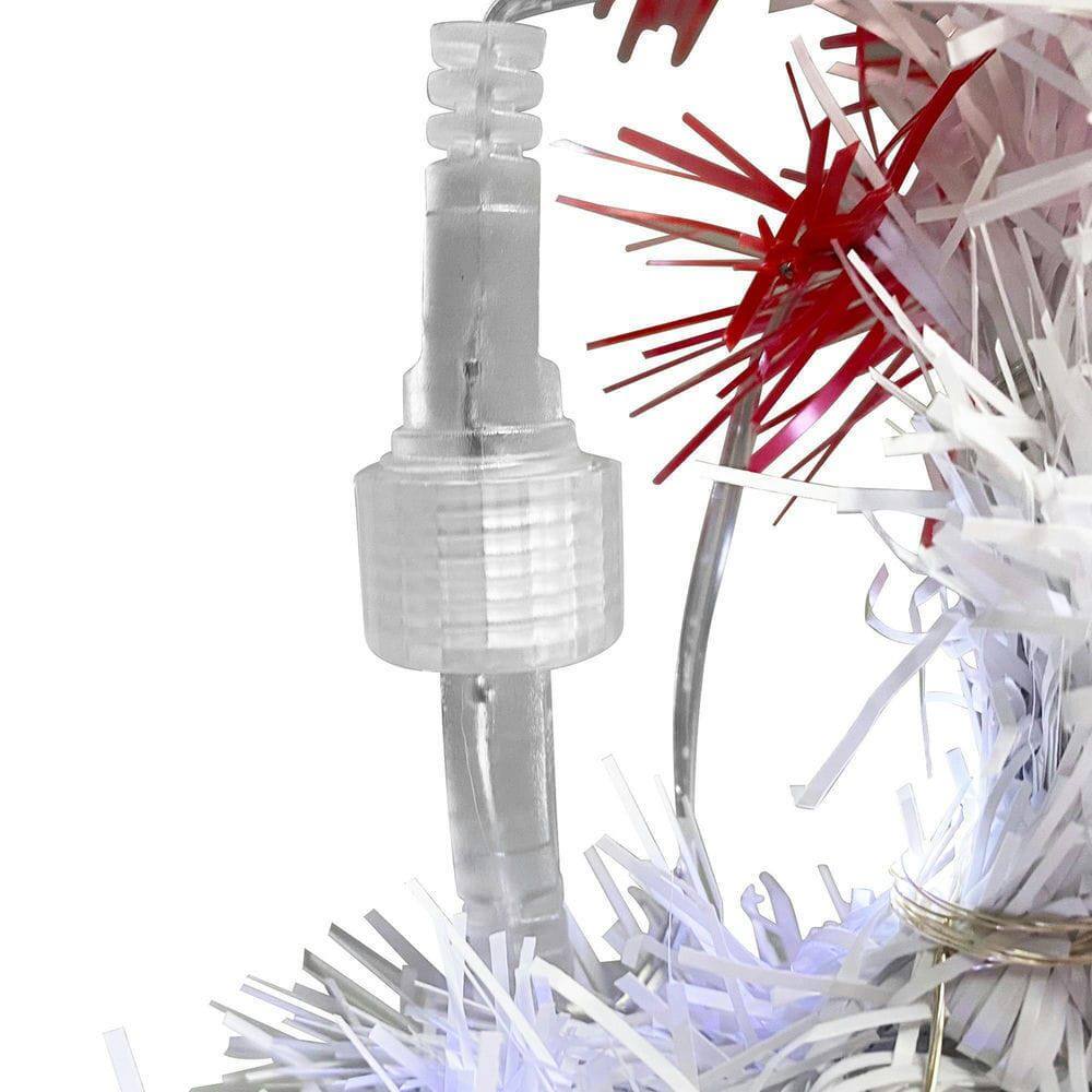 Alt View 6. Resenkos - 6ft Pre-Lit Artificial Christmas Tree, Santa Hat Style with 1250 Branch Tips and 300 LED Lights, Red - Red.