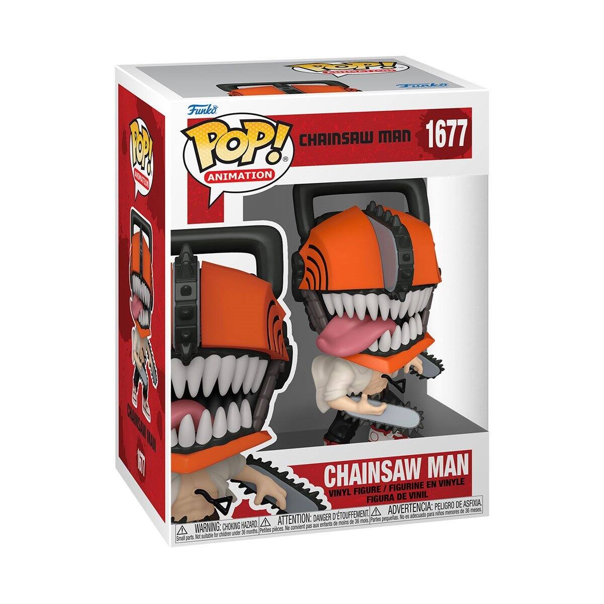 KEPPR TaACn Funko POP! CHAINSAW MAN 1677 1 O ANIMATION CHAINSAW MAN FIGURINE EN VINYLE FIGURE / VINYL DE VINIL FIGURA ASFIIA ADVERTENCIA: PELIGRO DE A arcs nenores a 3 TeL ATTENTION: DANGER I TOUFFEMENT Partes pequertas - d adeouado SE A de manc a 30 noit WARNING: CHOKING HAZARD Small parts, not suitable for children under 36 months.