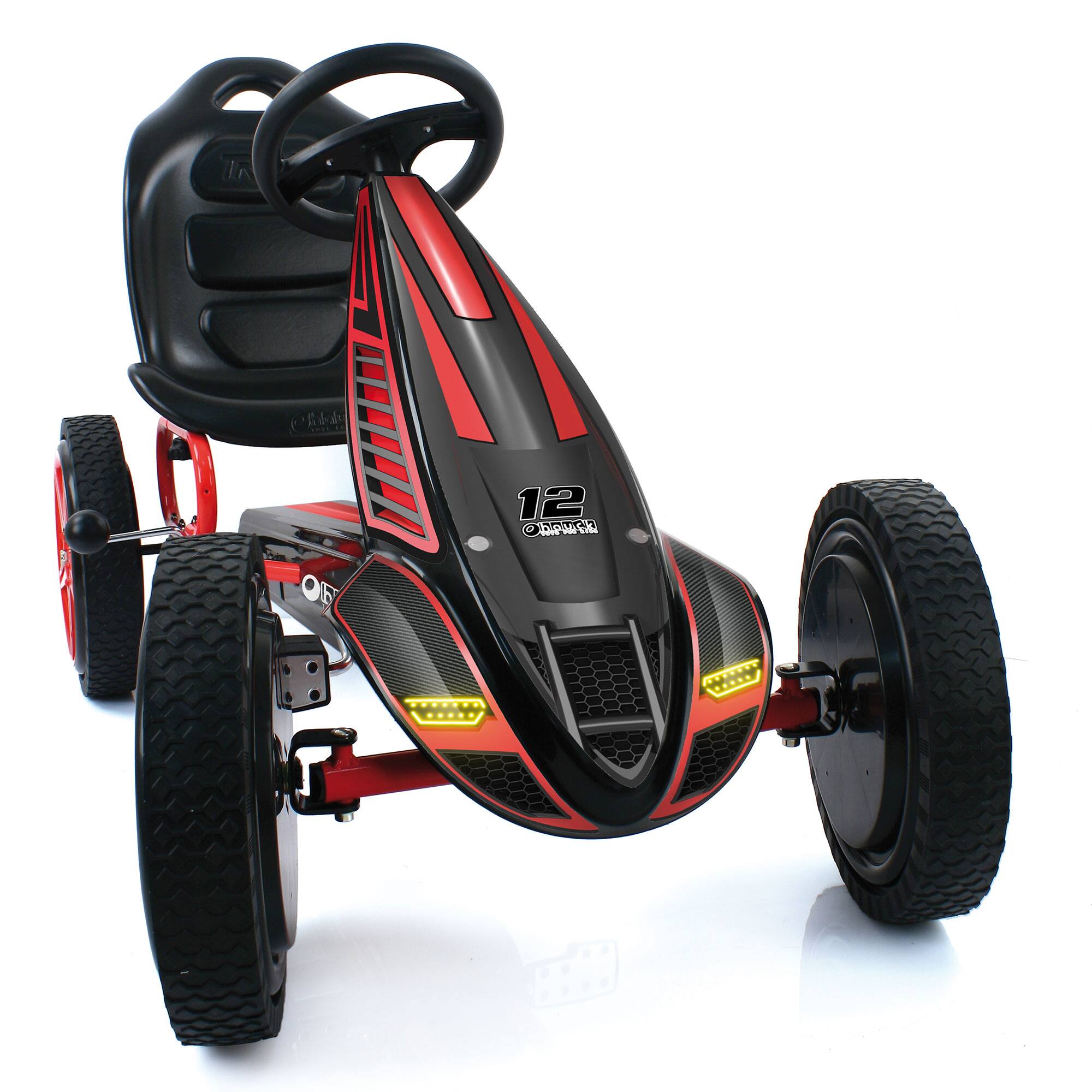 Alt View 5. hauck - hauck Hurricane Racing Go Kart w/Low Profile Rubber Tires, Handbrake Design, Red - Red.
