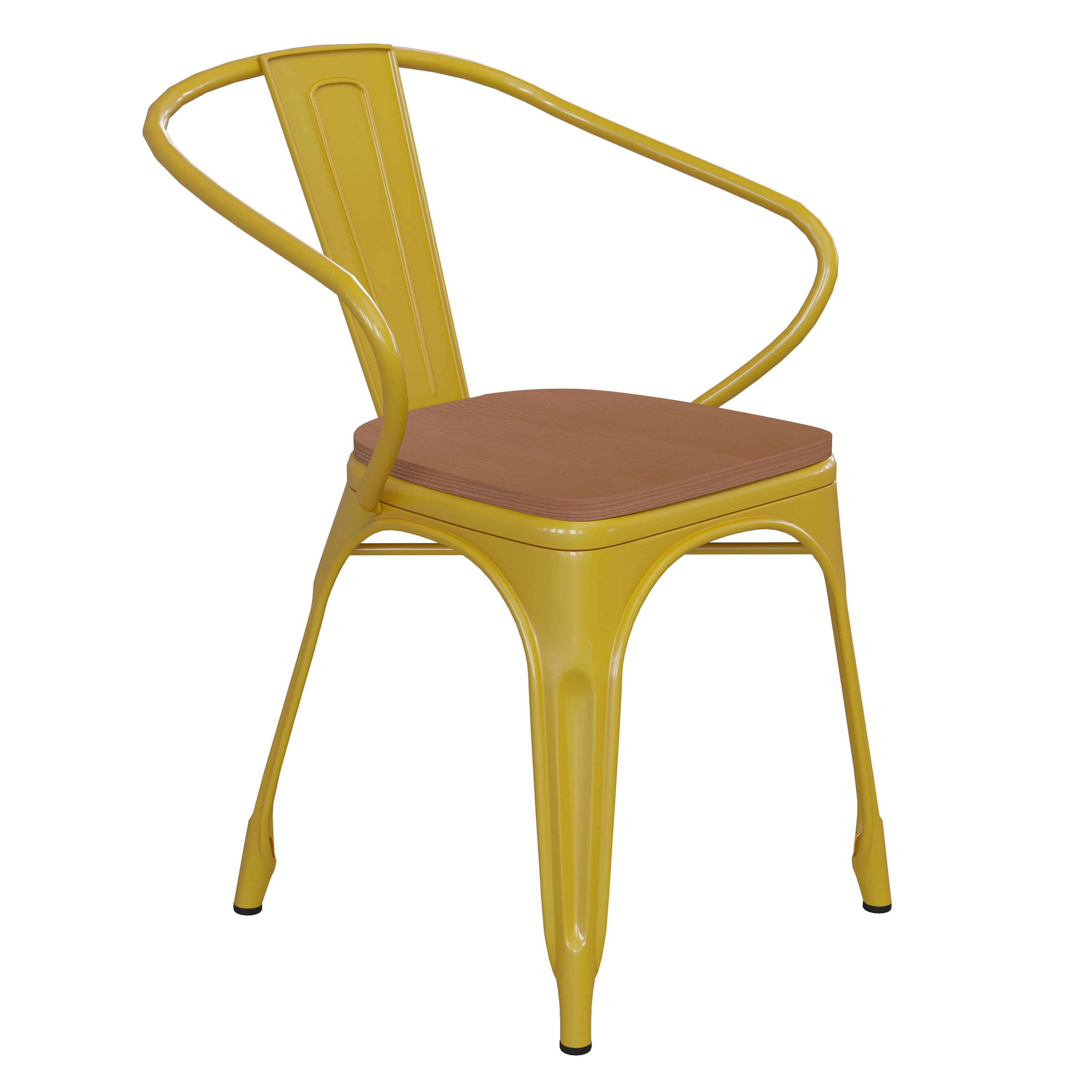 Teak Seat/Yellow Frame