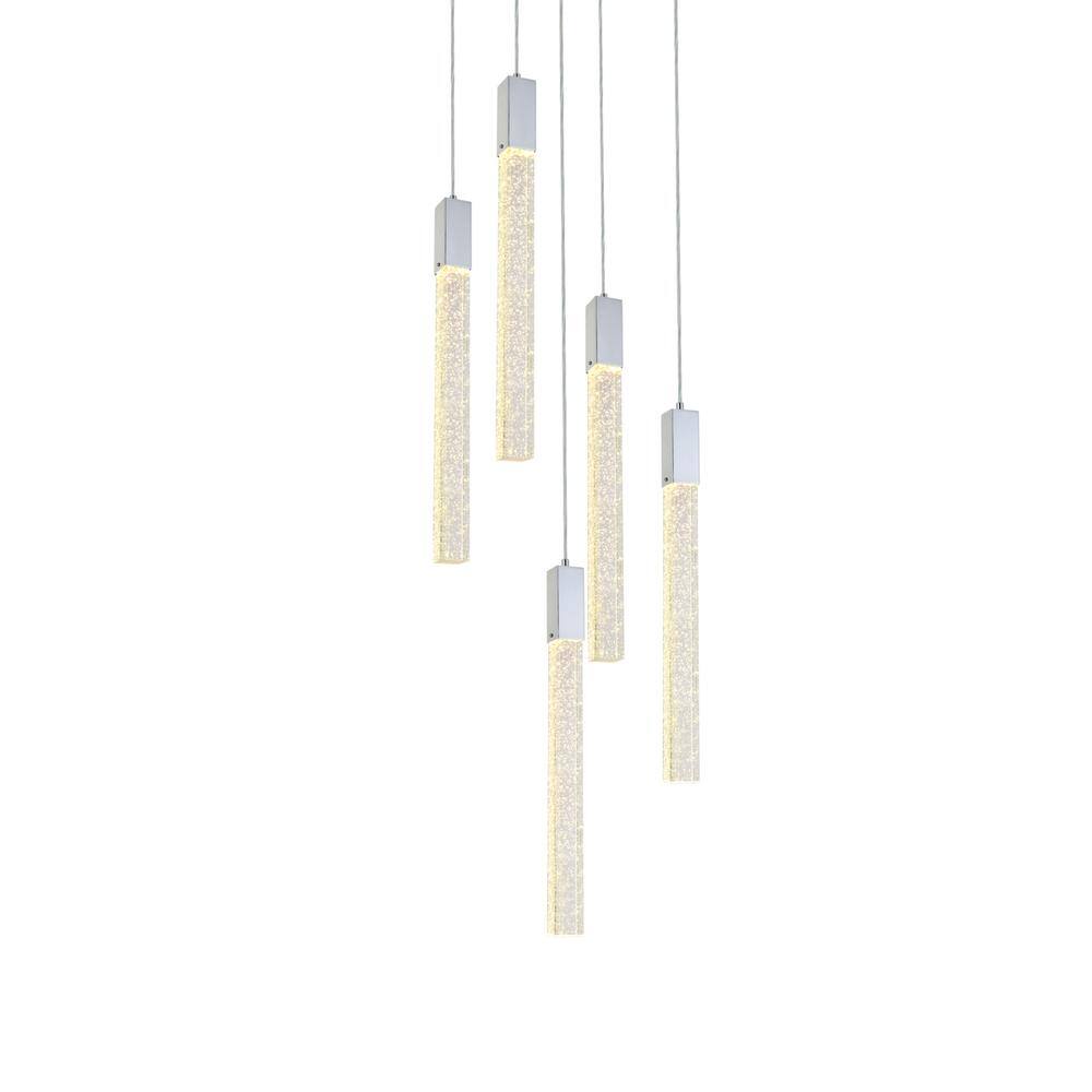 Alt View 4. Elegant Lighting - Weston 5 lights pendant in chrome - Chrome.