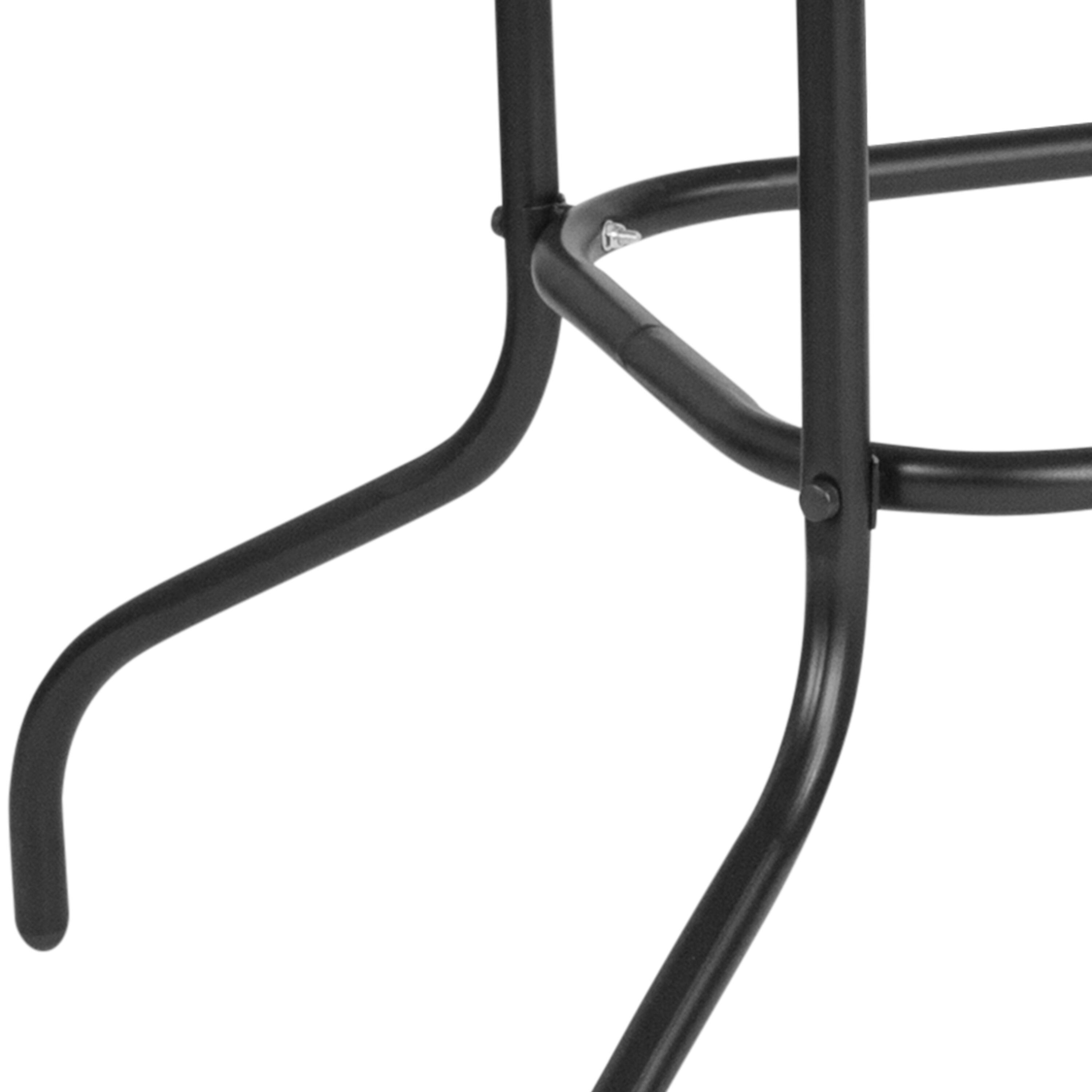 Alt View 8. Emma + Oliver - 31.5" x 55" Rectangular Tempered Glass Metal Table with Umbrella Hole - Clear Top/Black Frame.