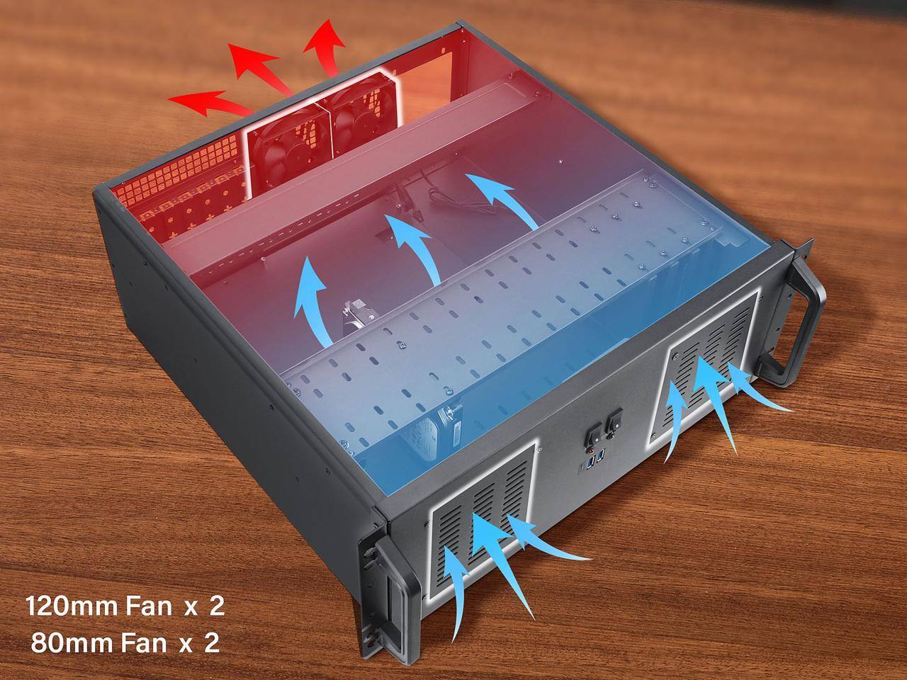 120mm Fan x 2  
80mm Fan x 2