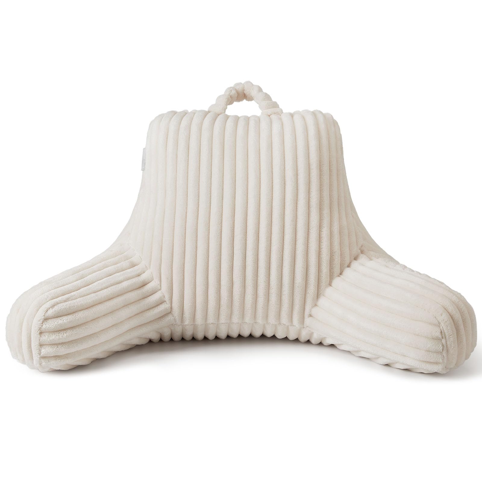 Alt View 1. Fabibe - Reading Pillow For Sitting In Bed Large Flannel Up Adult & Backrest Cushion Sit Couch Or Floor Dorm Cream White - Ivory White-Standard(18inch).