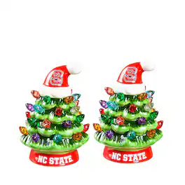 Evergreen Enterprises - NC State Wolfpack 2-Pack 4" Ceramic LED Christmas Tree Set - Multicolor