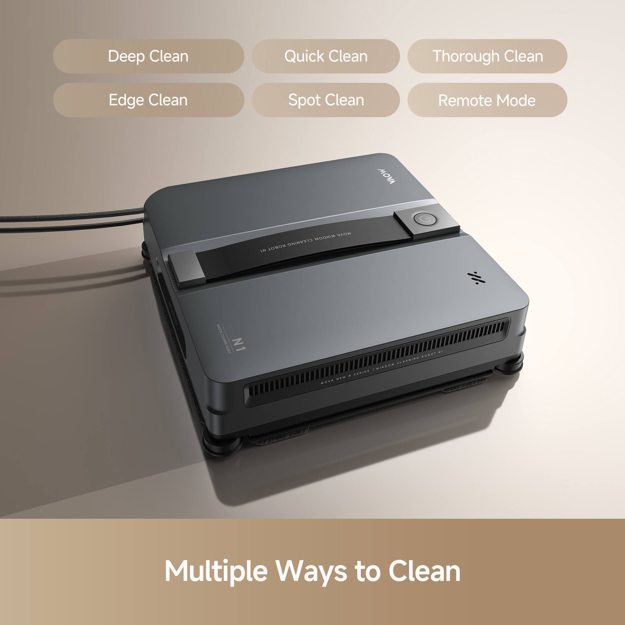 Deep Clean Quick Clean Thorough Clean Edge Clean Spot Clean Remote Mode

Multiple Ways to Clean