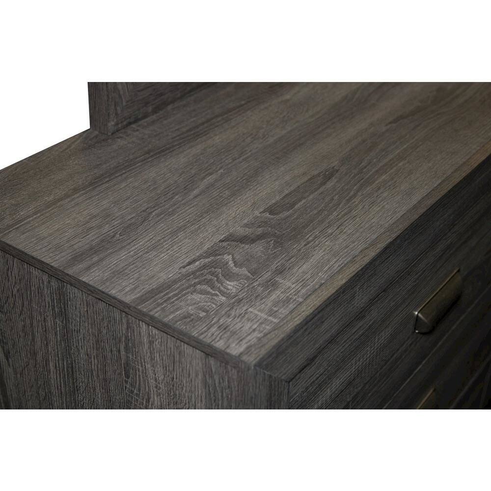 Alt View 1. Best Quality Furniture - Anastasia Collection Night Stand with 2 Drawers - Gray.