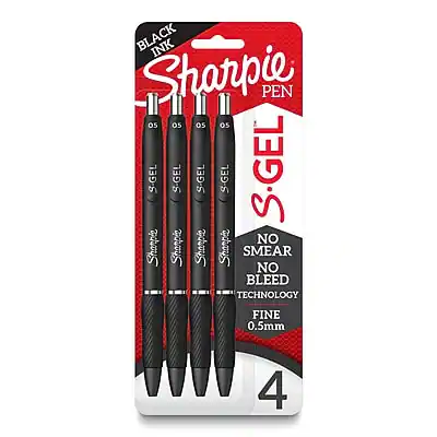 BLACK INK
Sharpie PEN
S.GEL
NO SMEAR
NO BLEED
TECHNOLOGY
FINE 0.5mm
4