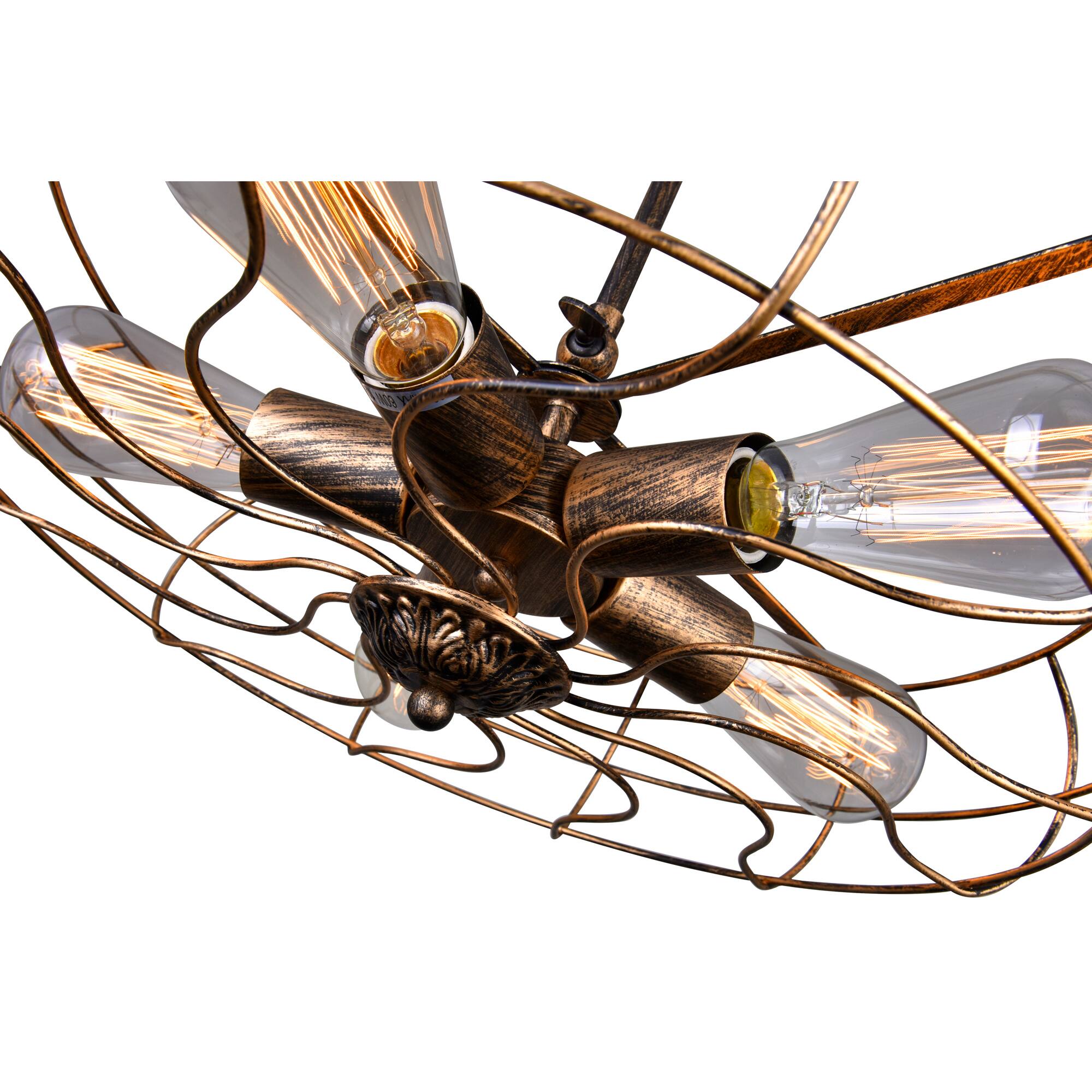 Angle. CWI Lighting - Pamela 5 Light Flush Mount With Antique Copper Finish - Antique Copper.