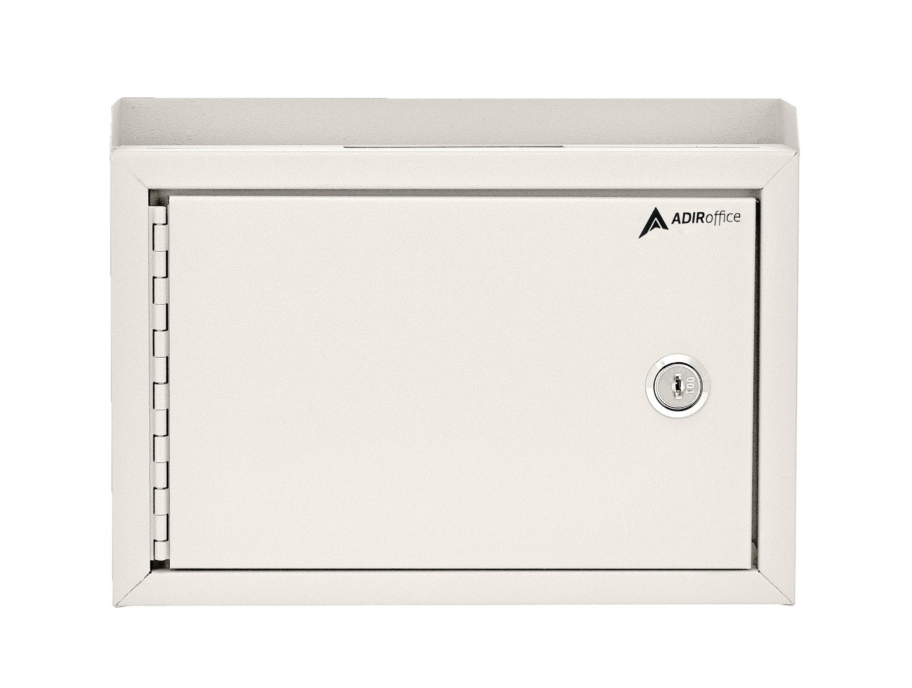 AdirOffice - Steel Wall-Mount Drop Box Safe with Key Lock - White