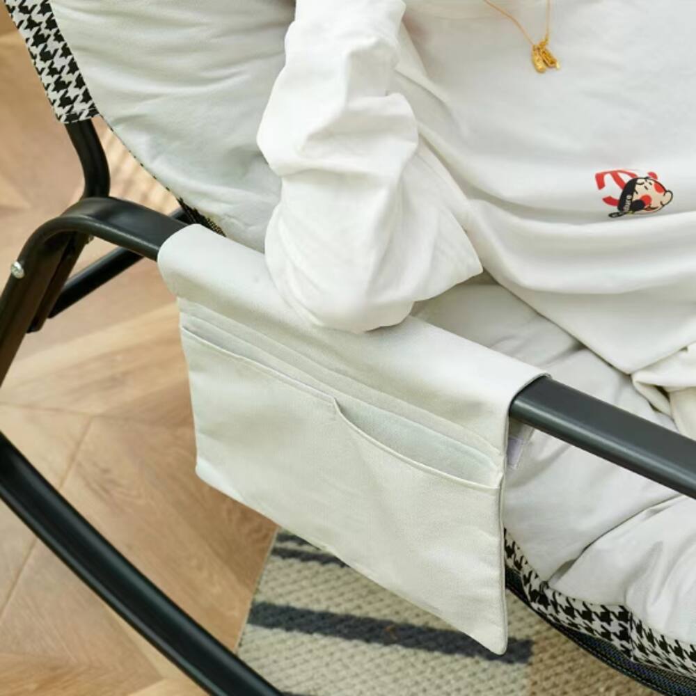 Angle. Loheer - Loheer White Rocking Chair Boucle Reclining Chair Modern Accent Chair for Nursery Living Room - White.