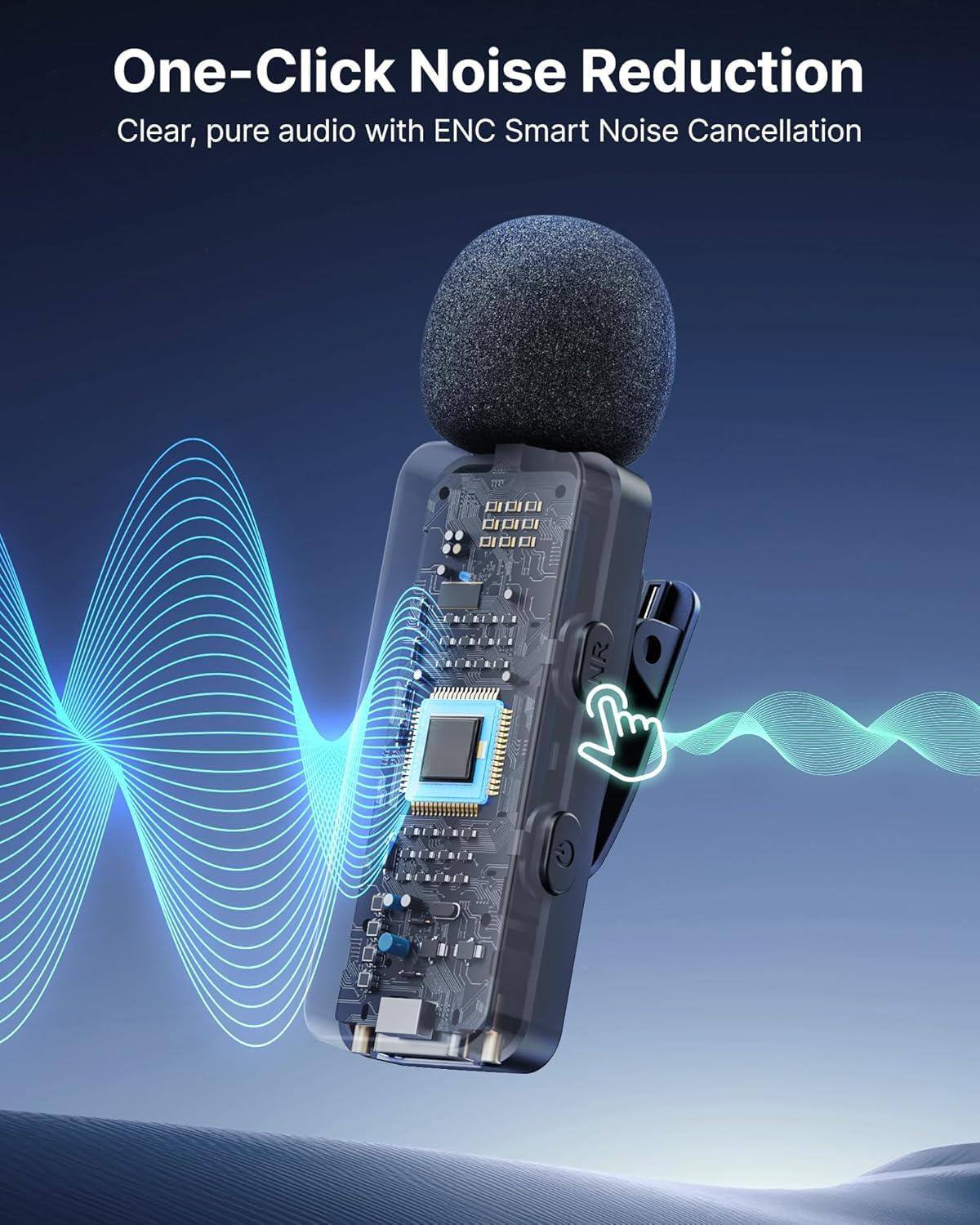 One-Click Noise Reduction  
Clear, pure audio with ENC Smart Noise Cancellation