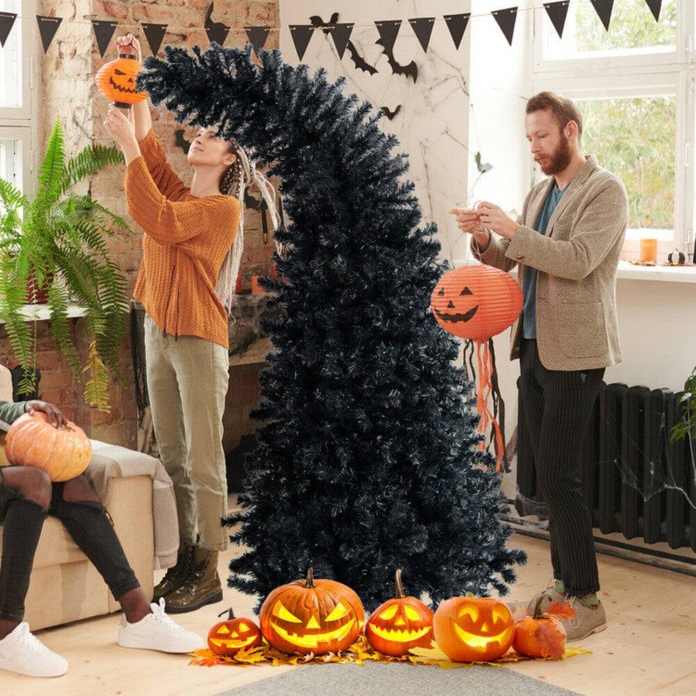 Alt View 3. Boyel Living - 7ft Pre-Lit Halloween Tree with 400 LED Lights and 8 Modes - Black.