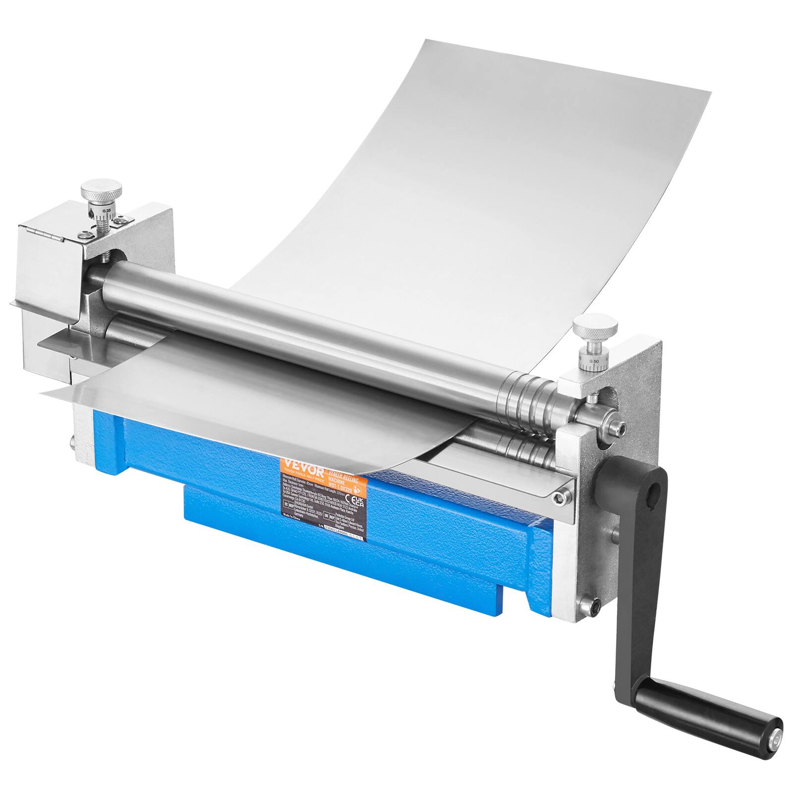 VEVOR - Slip Roll Machine, 12.6 inches Forming Width in 20 Gauge Capacity, Sheet Metal Slip Roller Rolling Bending Machine - Gray